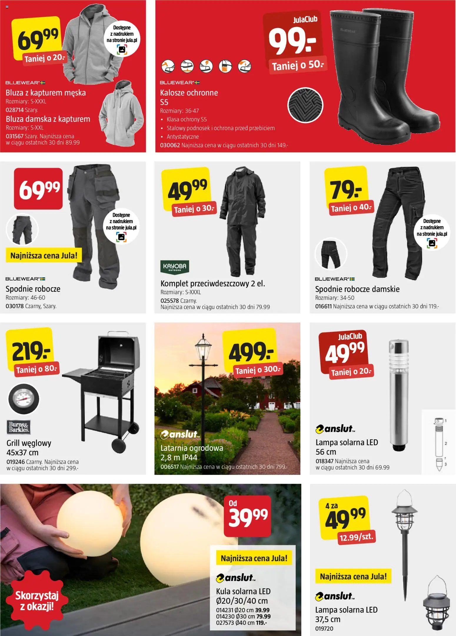 Jula gazetka od 04.06.2026 | Strona: 7 | Produkty: Spodnie, Kalosze, Lampa solarna, Grill