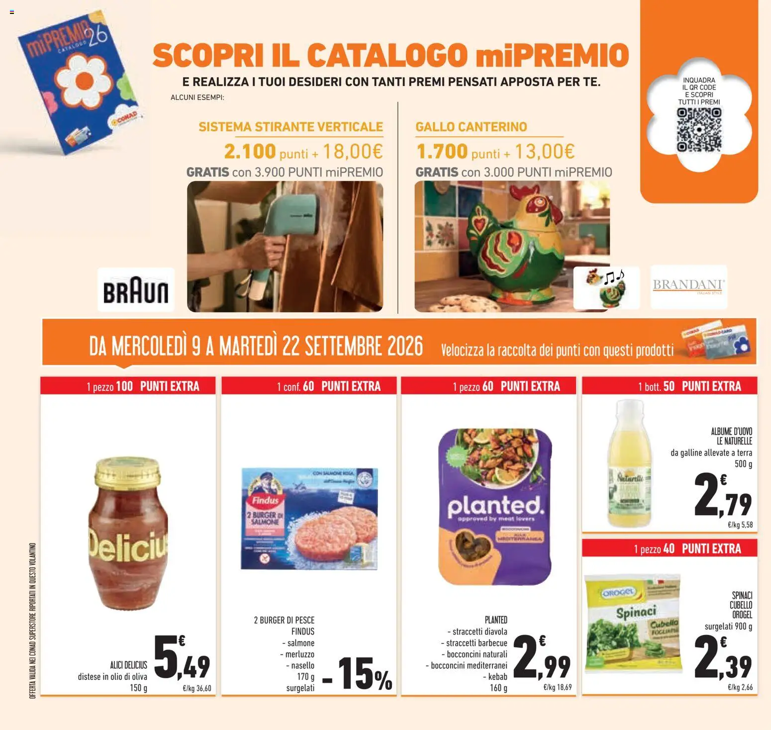 Volantino Conad del 09/09/2026 | Pagina: 42 | Prodotti: Pesce, Barbecue, Olio di Oliva, Terra