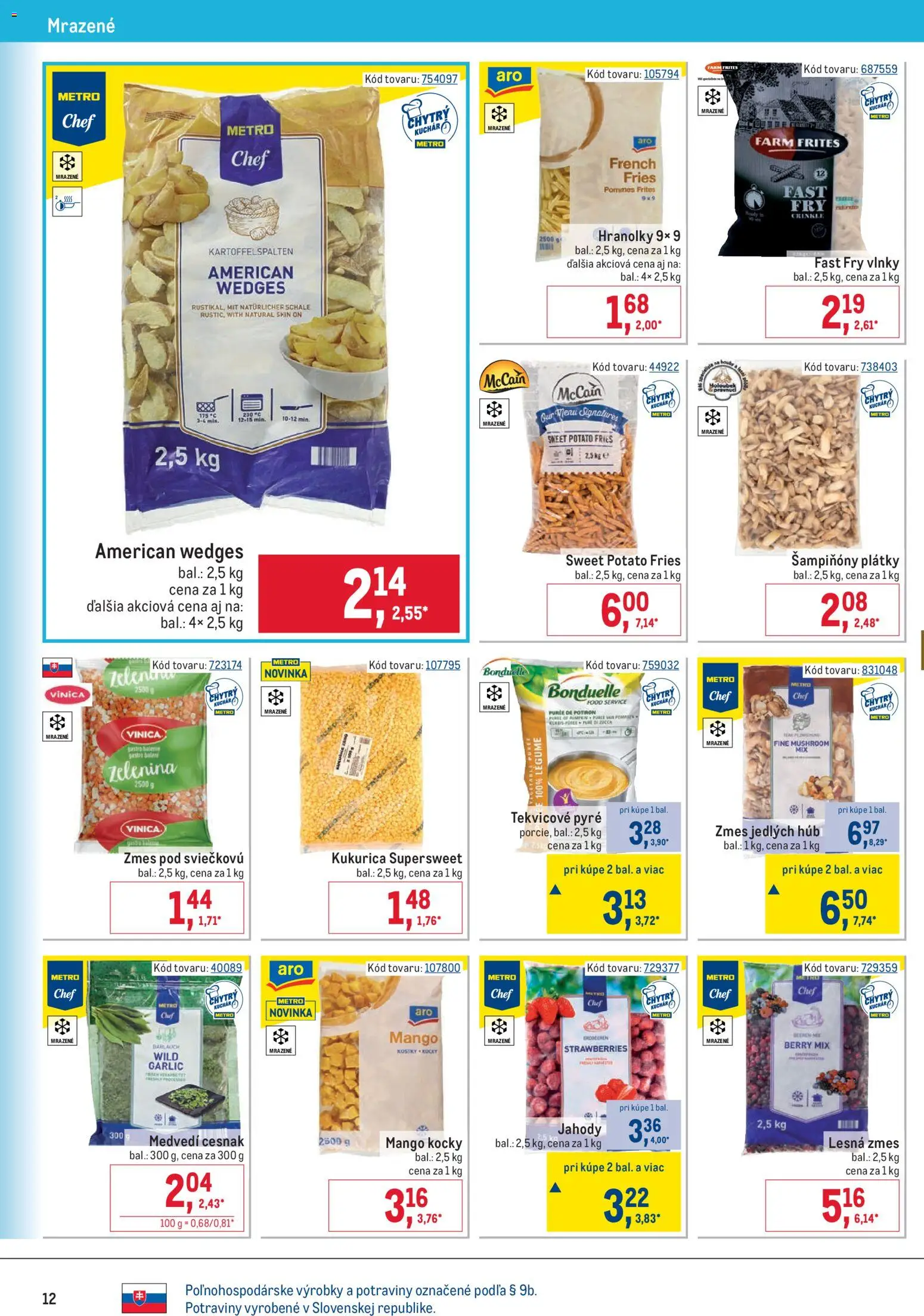 Nové Metro akcie – leták je platný od 20.05.2026 | Strana: 12 | Produkty: Cesnak, Jahody, Mango, Kukurica