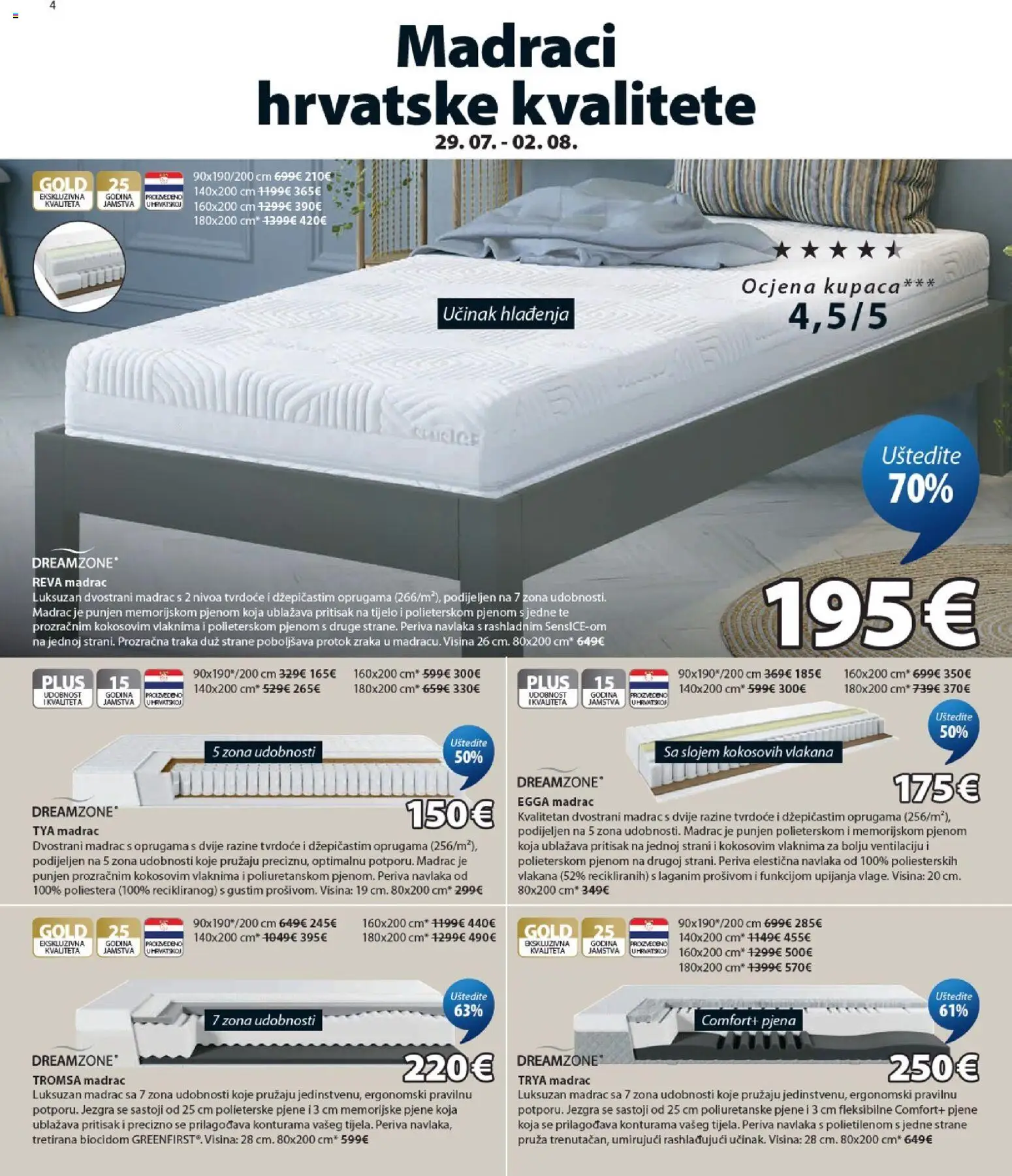 JYSK katalog | vrijedi od 29.07.2026 | Stranica: 4 | Proizvodi: Madrac