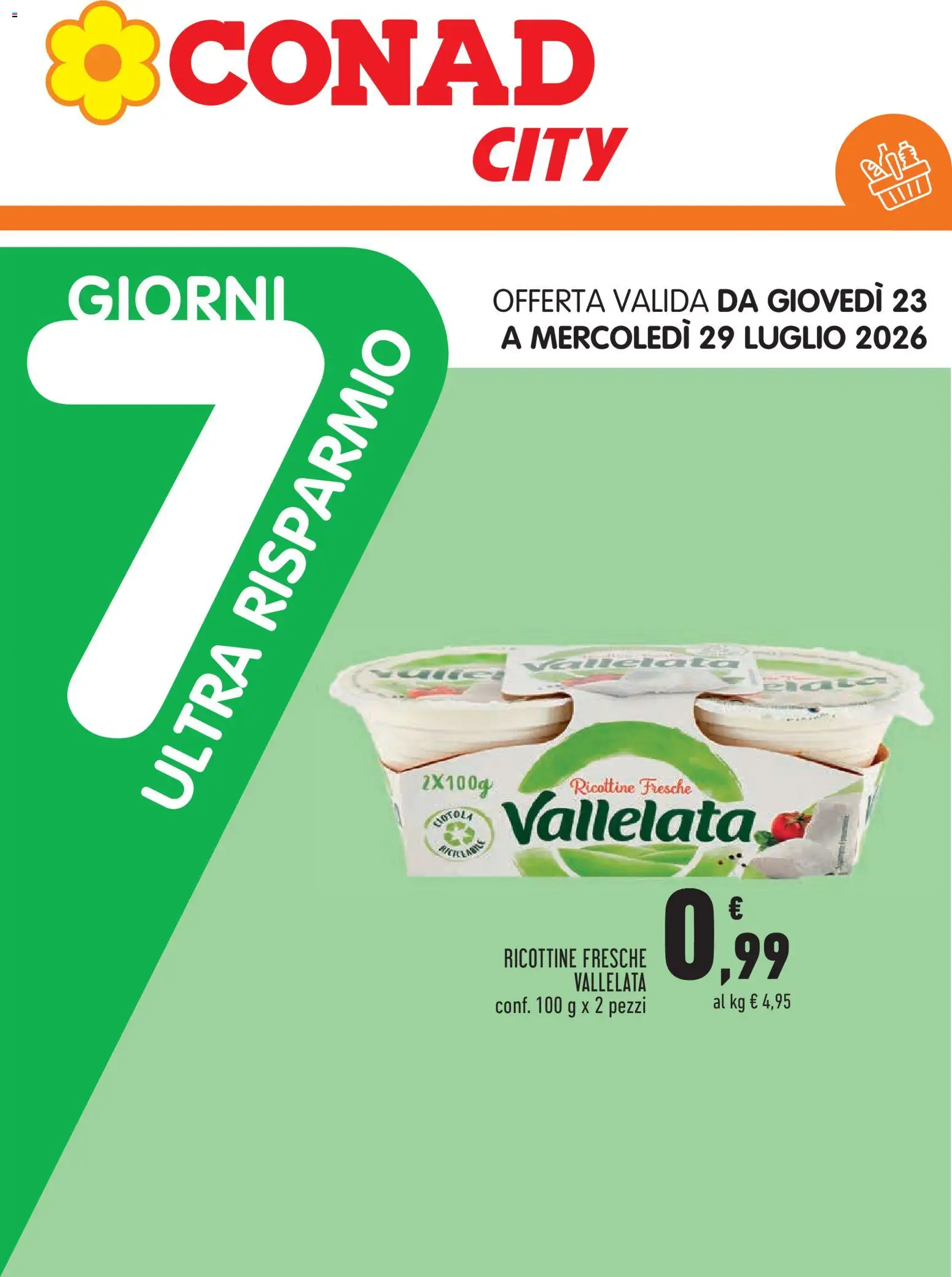 Volantino Conad del 23/07/2026 | Pagina: 1 | Prodotti: Ricotta