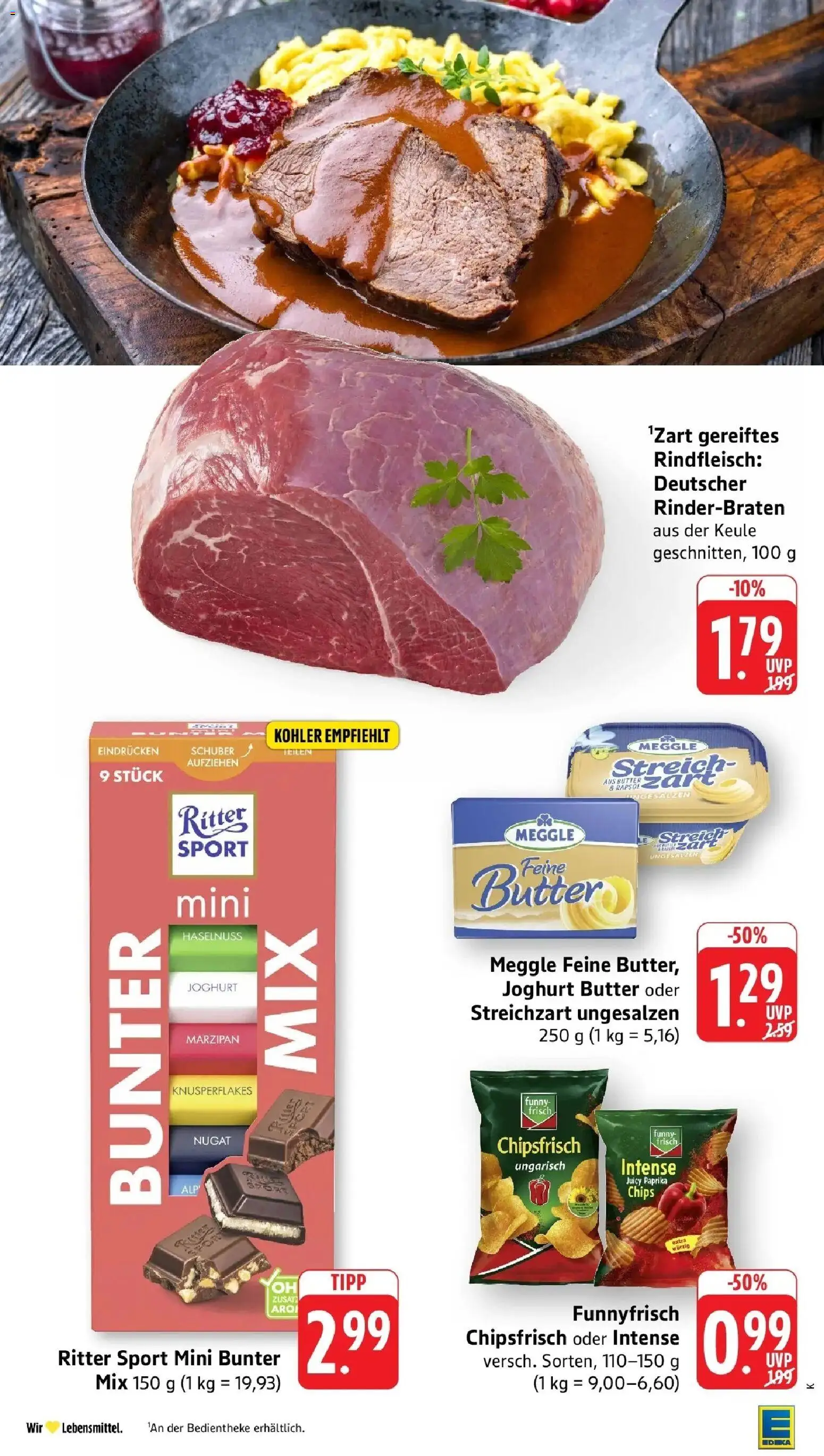 Edeka Prospekt Lahr – gültig ab 28.09.2026 | Seite: 2 | Produkte: Joghurt, Ritter sport, Funny frisch, Rindfleisch