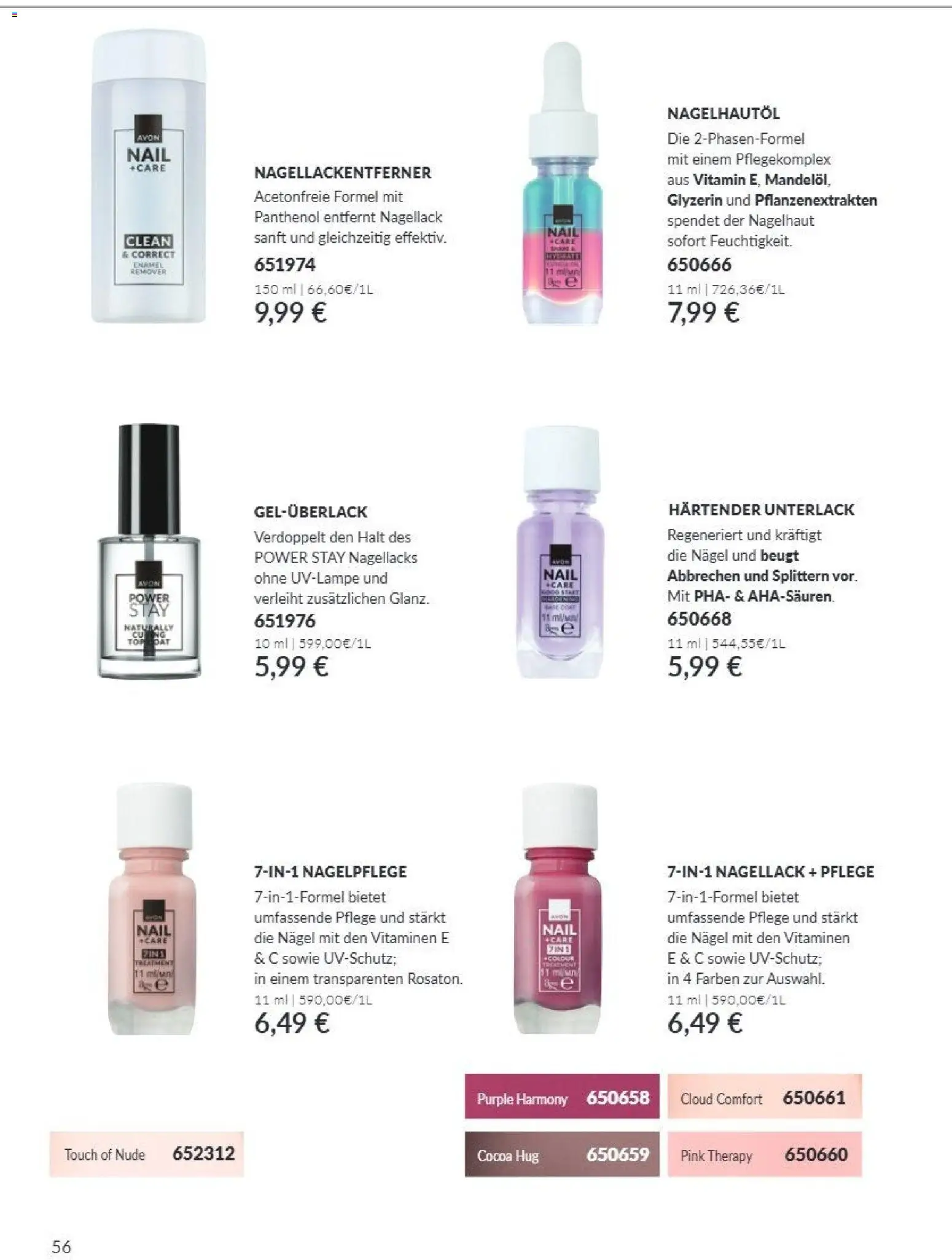 AVON Katalog Oktober 2026 – gültig ab 01.10.2026 | Seite: 56 | Produkte: Top, Nagellack, Nagellackentferner