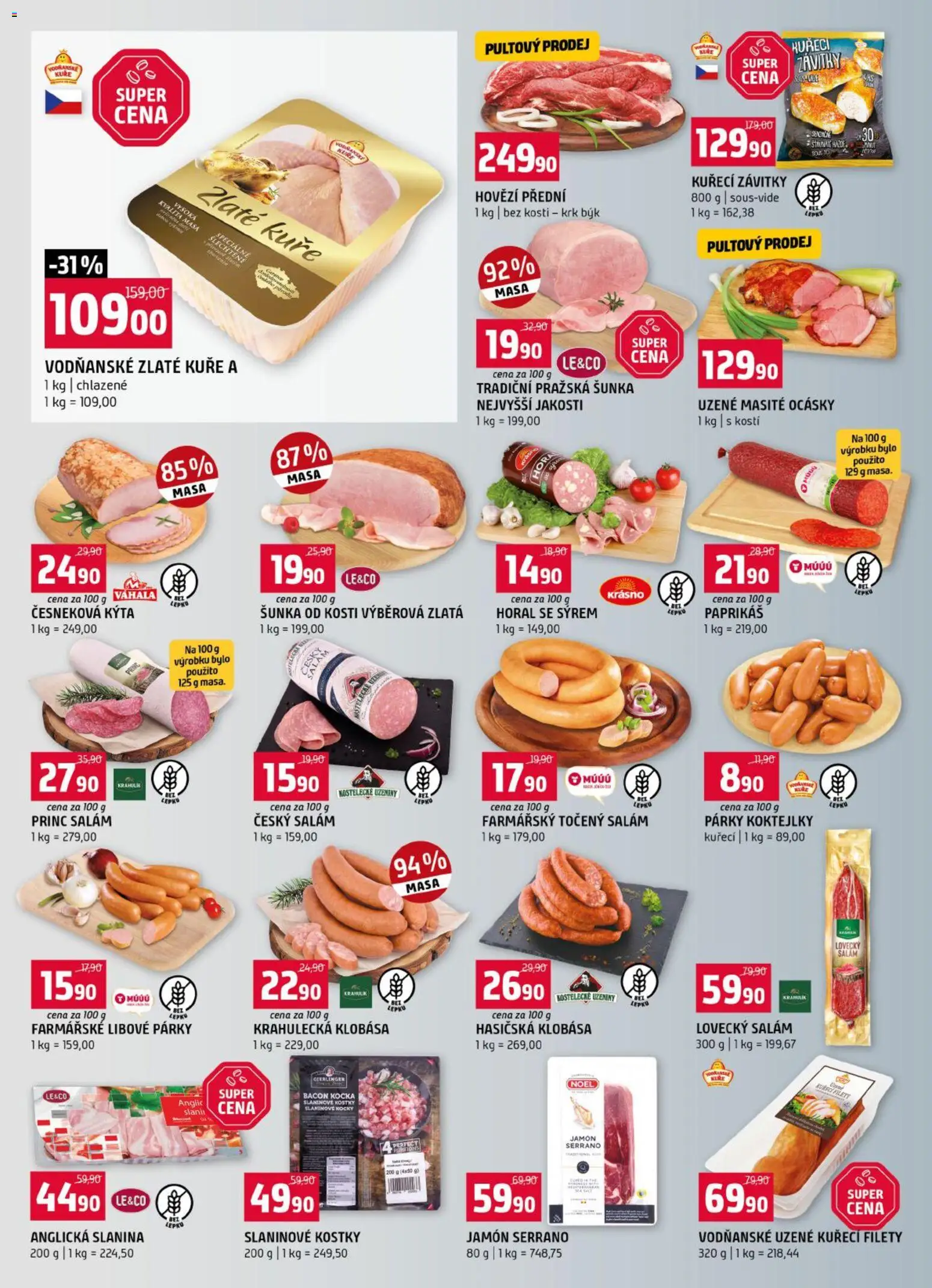 Terno leták od 09.09.2026 | Strana: 2 | Produkty: Hovězí, Jamón Serrano, Klobása, Slanina