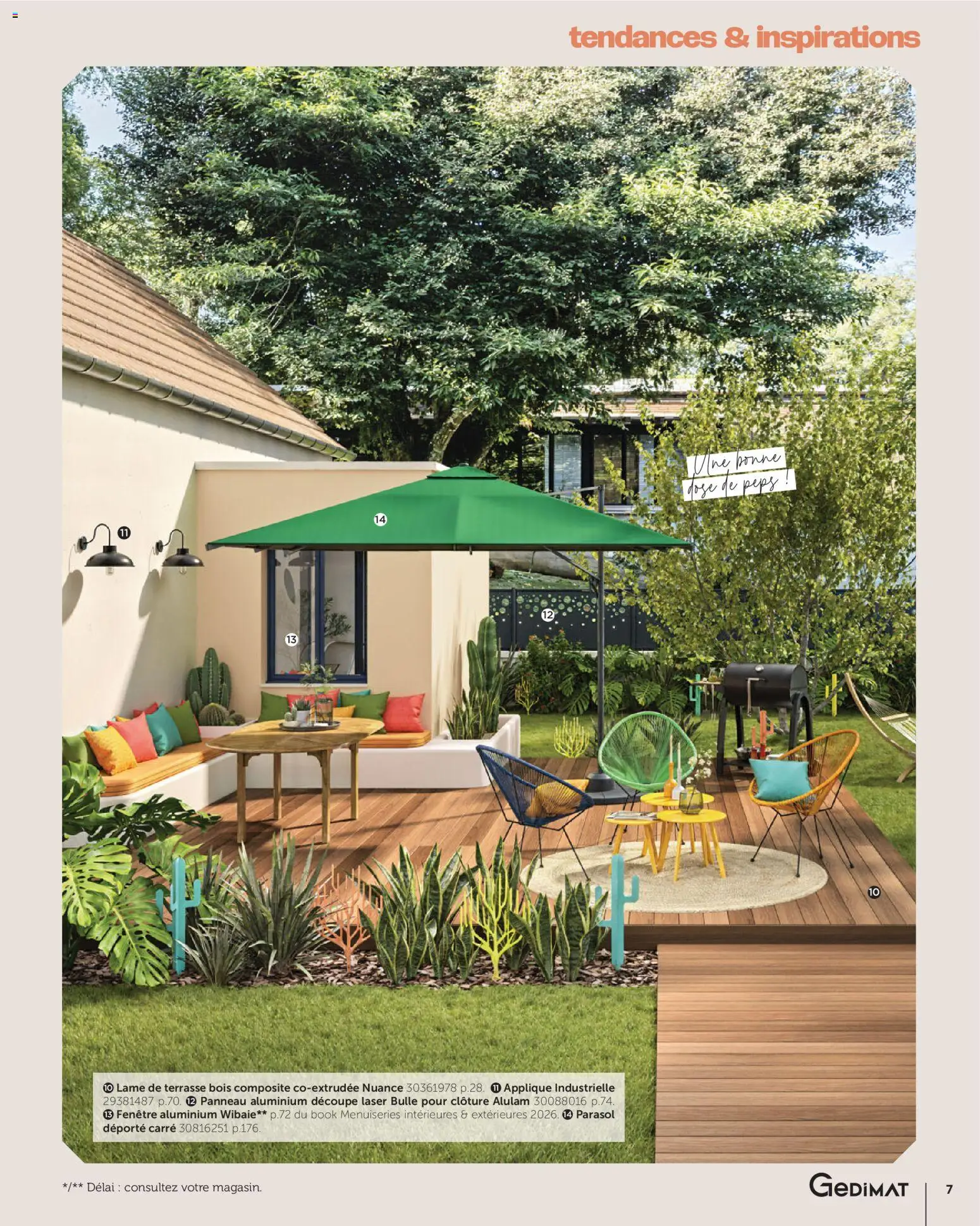 {H1} | Page: 7 | Produits: Clôture, Parasol déporté, Parasol
