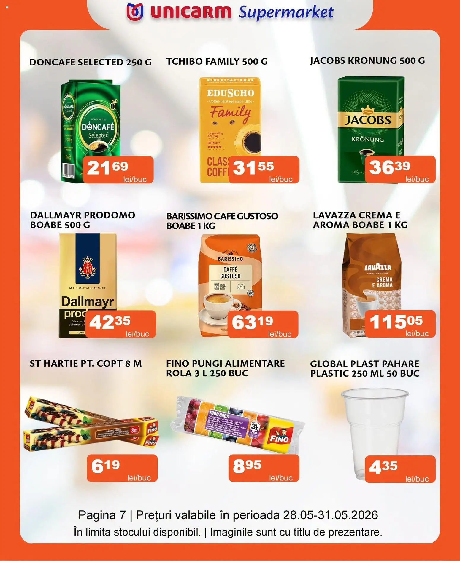 Noul catalog Unicarm – valabil de la 28.05.2026 | Pagină: 7 | Produse: Pahare, Köpek çiti, Cremă