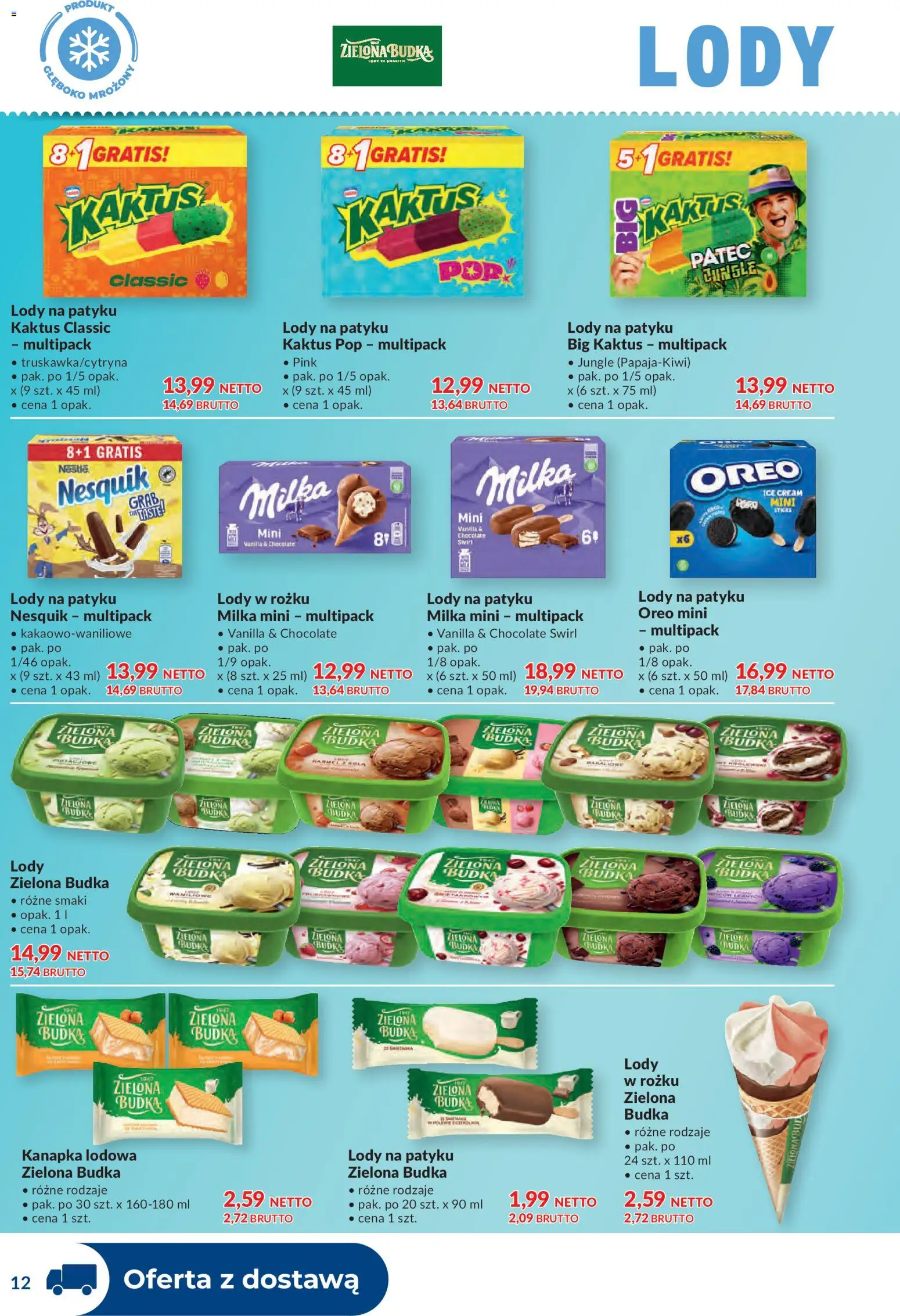 Makro gazetka - Dystrybucja do sklepów od 12.05.2026 | Strona: 12 | Produkty: Milka, Lody na patyku, Lody