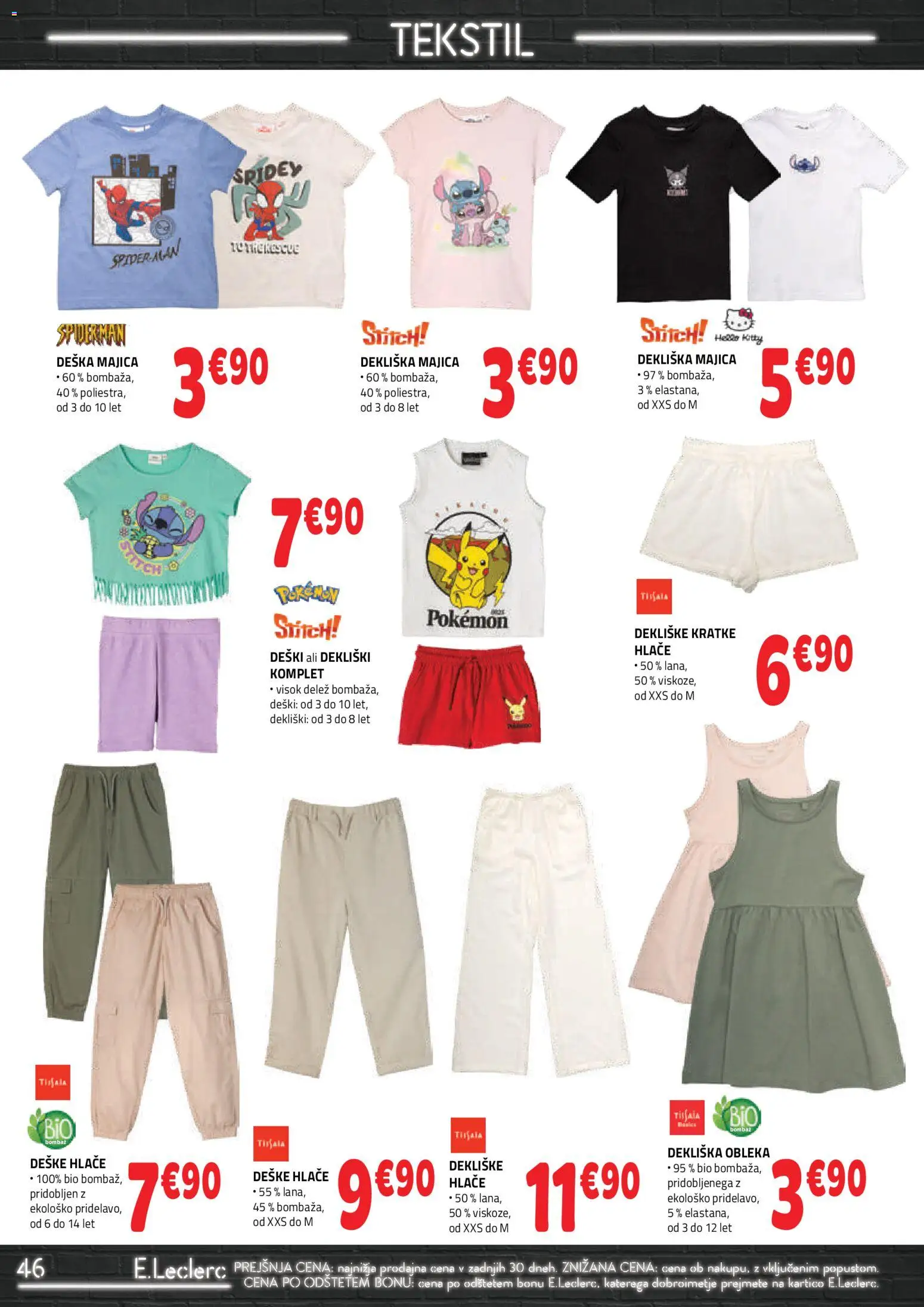 Novi E.leclerc katalog ponudbe – veljaven od 13.05.2026 | Stran: 6 | Izdelki: Majica, Hlace, Obleka