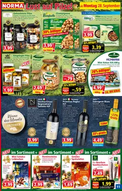 Norma Prospekt ab 28.09.2026 gültig | Seite: 11 | Produkte: Käse, Weißwein, Champignons, Pfifferlinge