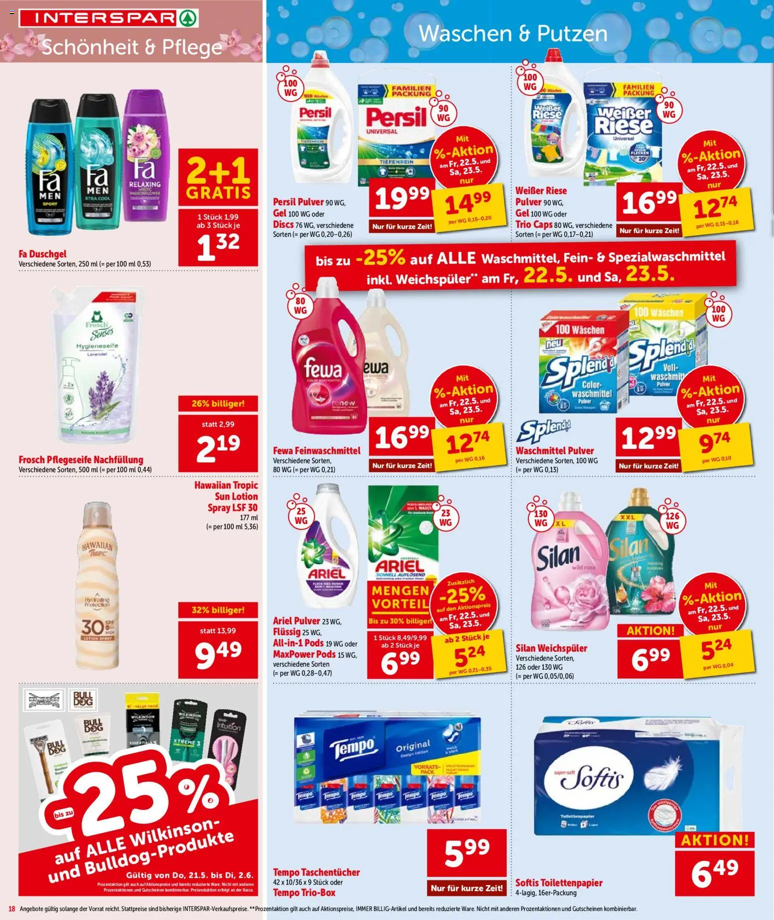 Interspar Flugblatt - Wien gültig ab 21.05.2026 | Seite: 19 | Produkte: Duschgel, Weichspüler, Waschmittel