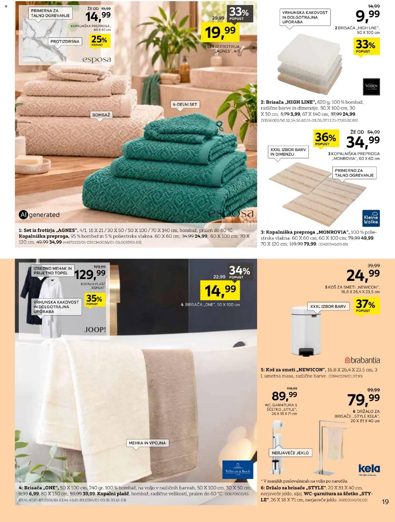 Novi XXXL Lesnina katalog ponudbe – veljaven od 28.09.2026 | Stran: 19 | Izdelki: Kos, Koš za smeti, Plasc, Kopalni plasc