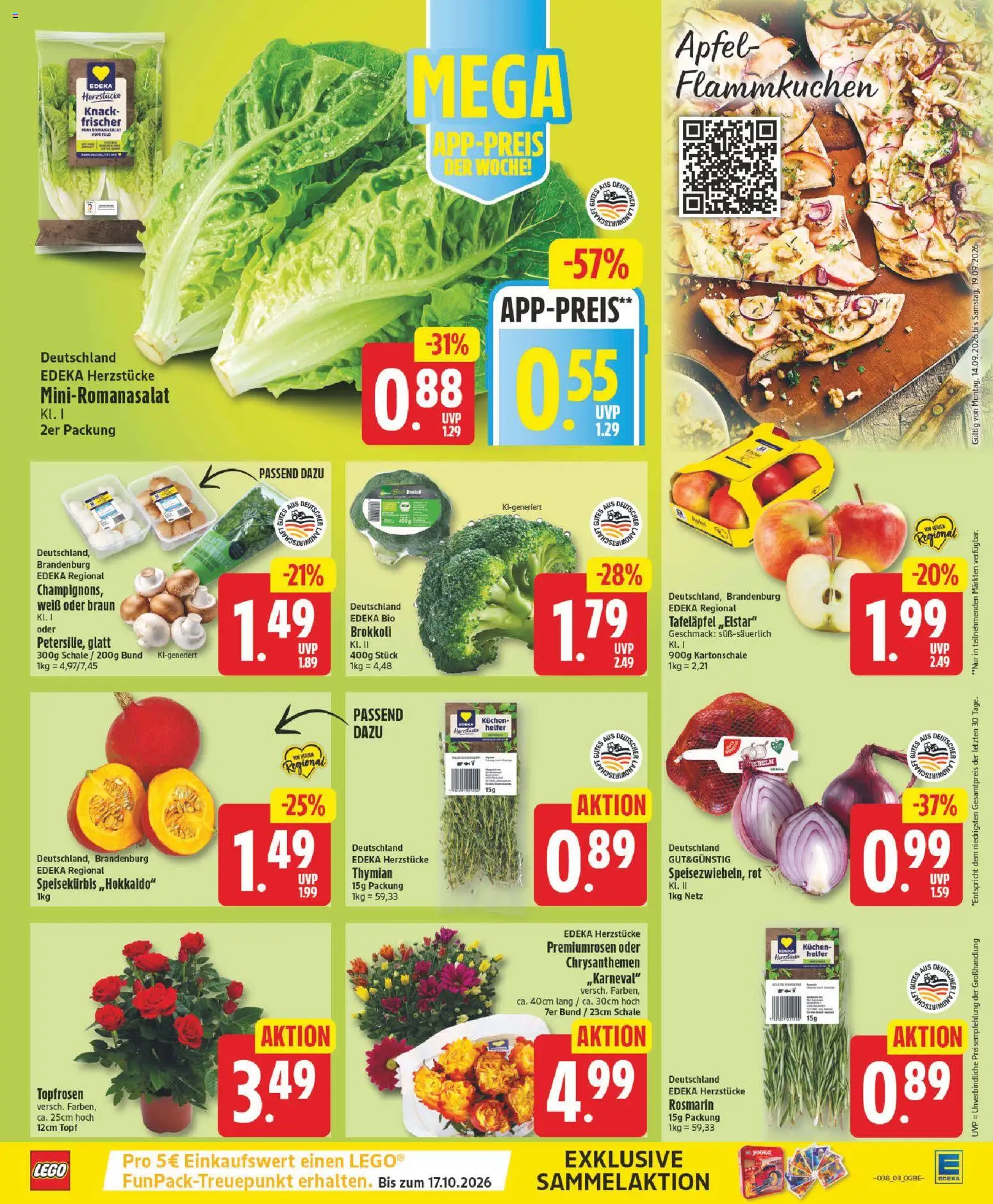 Edeka Prospekt – gültig ab 14.09.2026 | Seite: 3 | Produkte: Äpfel, Brokkoli, Kuchen