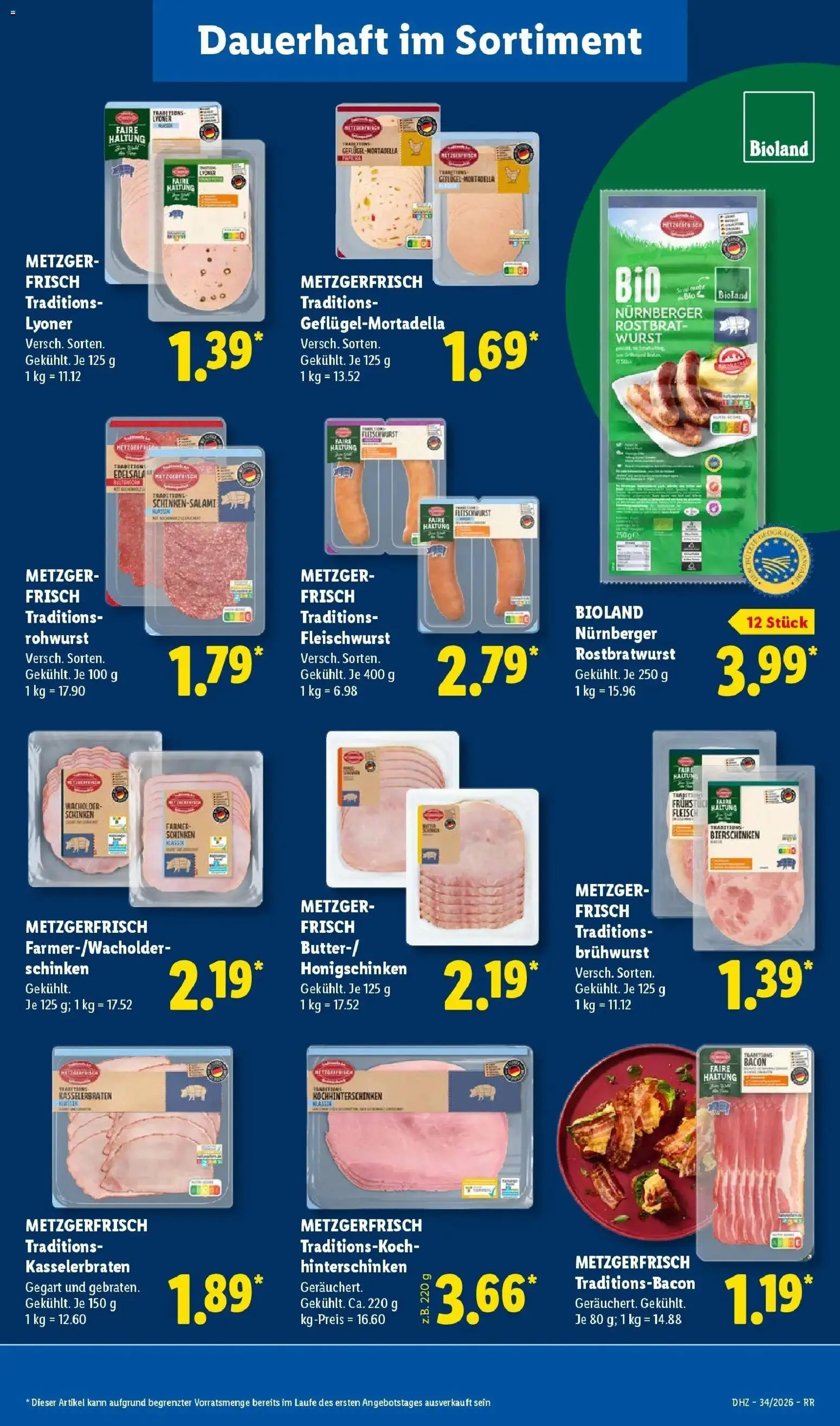 Lidl Prospekt Zülpich (ab 17.08.2026) zum Blättern » Angebote | Seite: 23 | Produkte: Wurst, Schinken