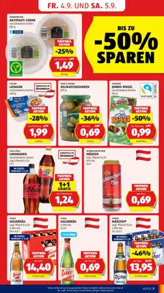 Hofer AT akciós újság - amely érvényes a következő dátumtól: 2026.09.04. | Oldal: 13 | Termékek: Choceur, Antipasti, Cola, Lasagne