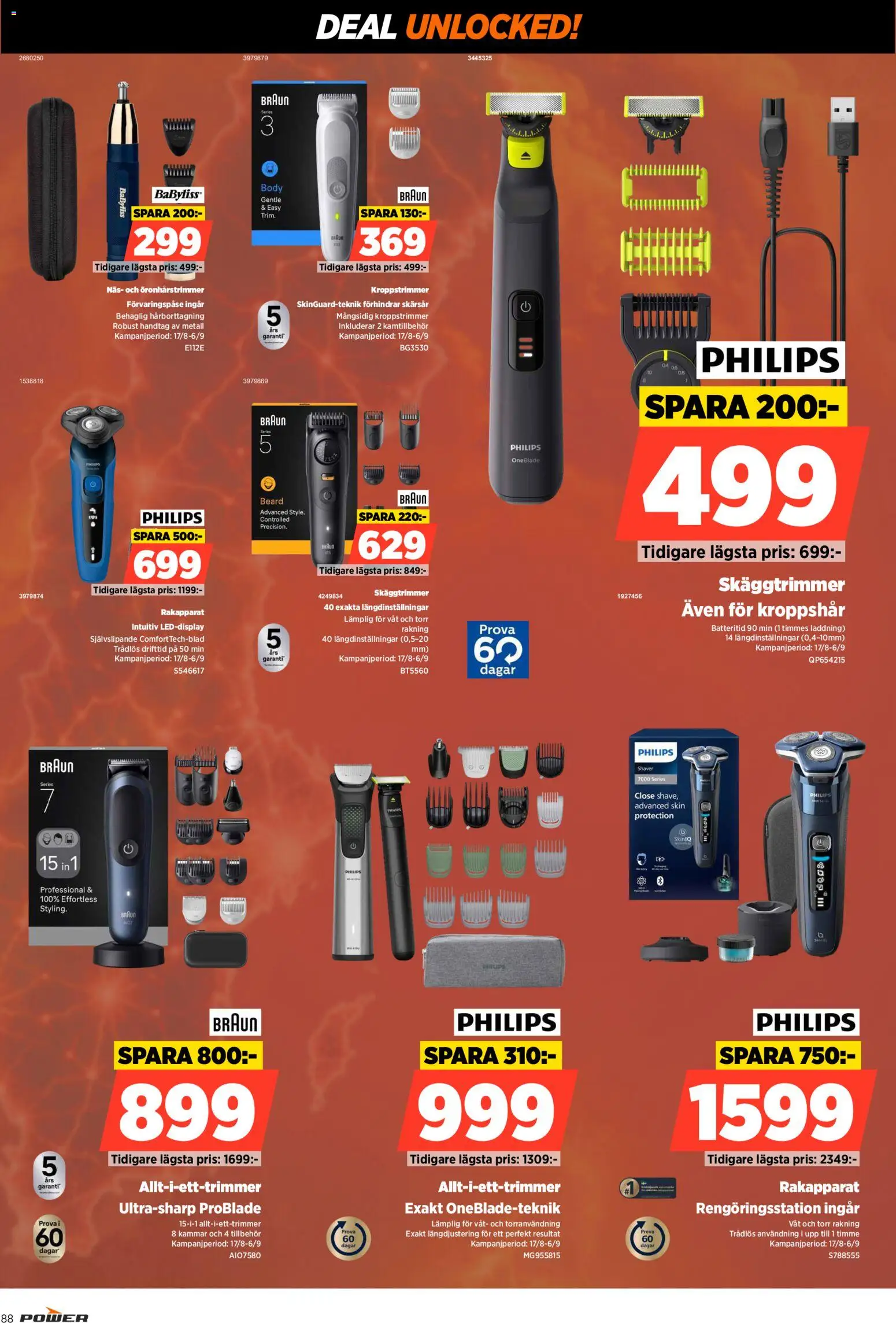 Power reklamblad aktuell från 31/08/2026 | Sida: 88 | Produkter: Rakapparat, Tillbehör, Skäggtrimmer