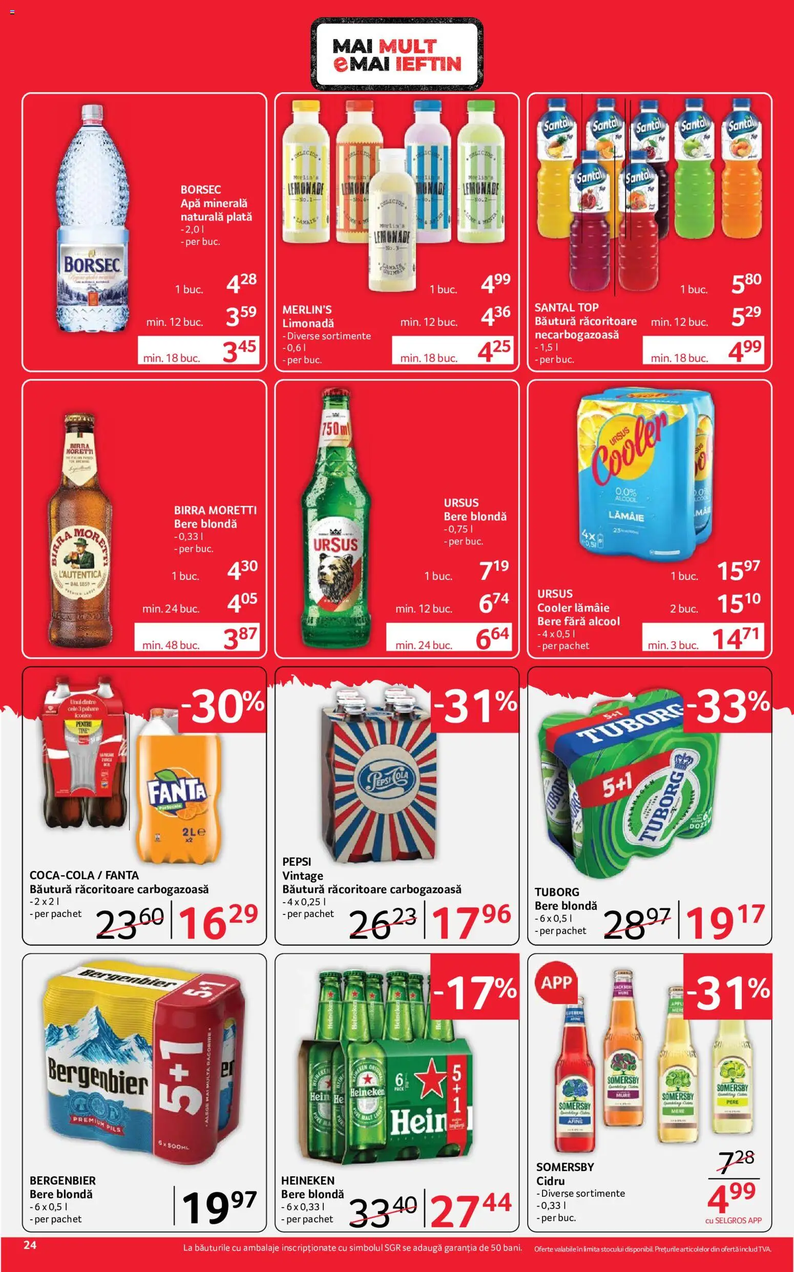 Noul catalog Selgros – valabil de la 07.08.2026 | Pagină: 24 | Produse: Afine, Yazı tahtası kalemi, Plastik Kulübe, Apă