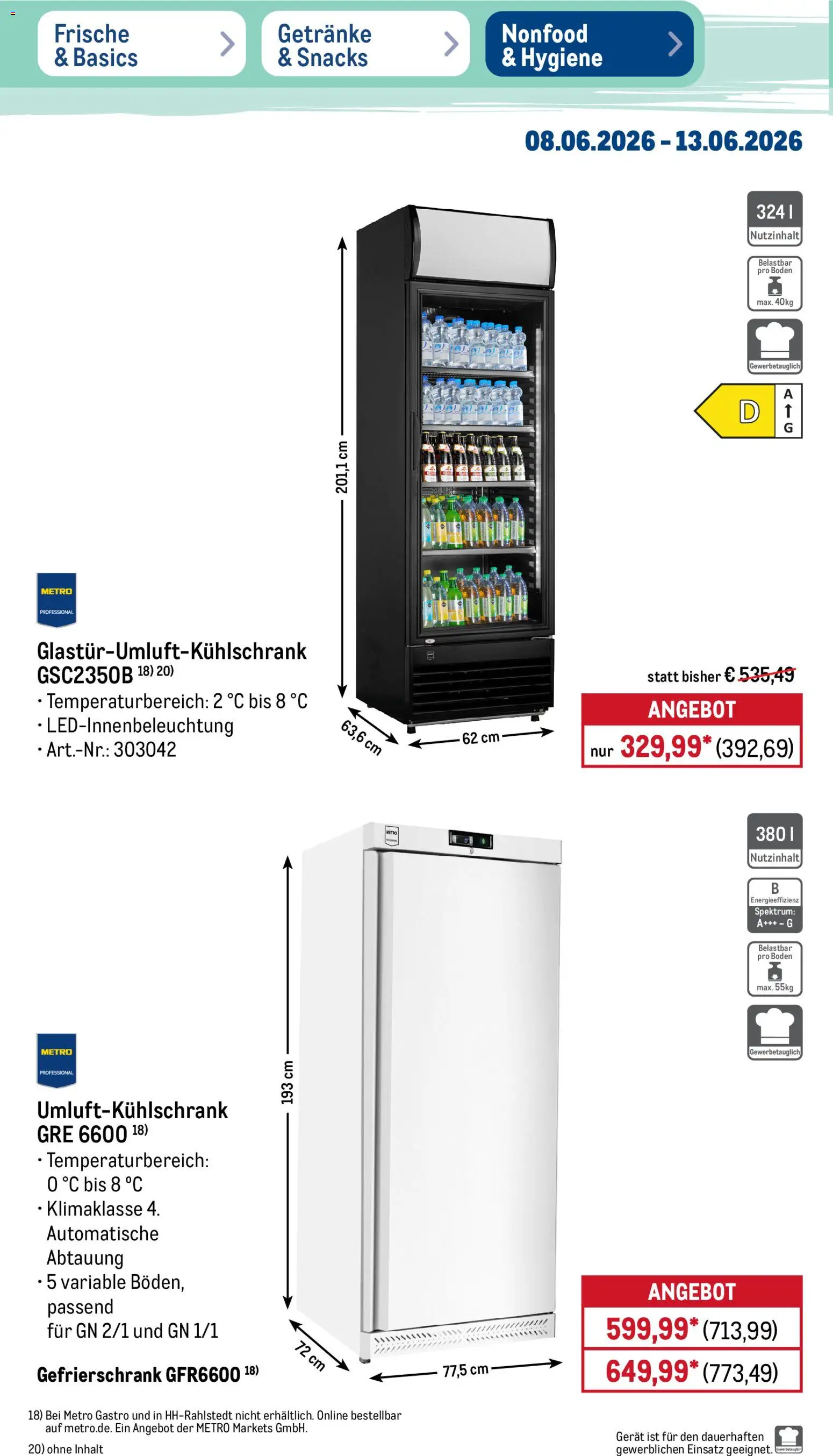 Metro Prospekt – gültig ab 08.06.2026 | Seite: 48 | Produkte: Gefrierschrank