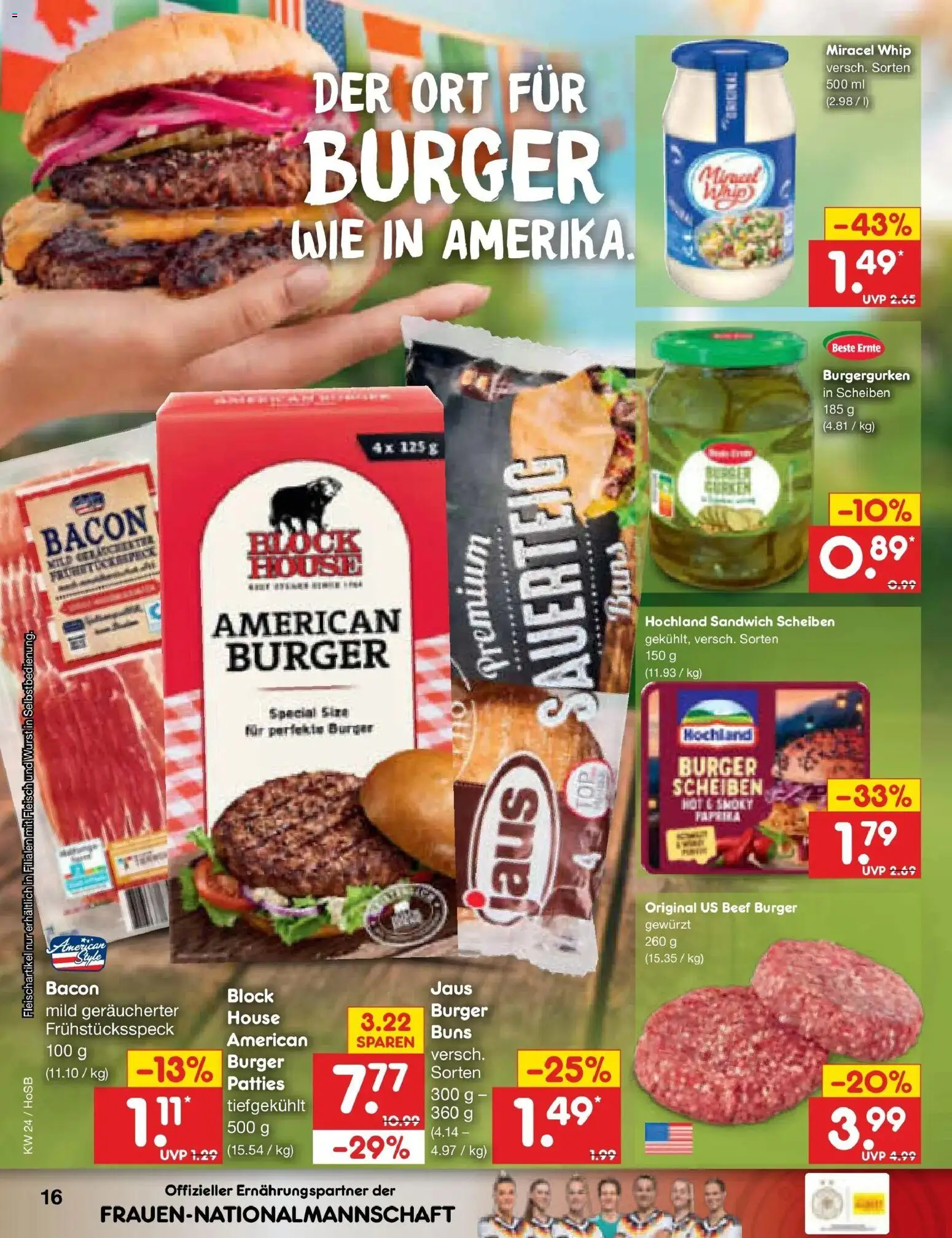 Netto Marken-Discount Prospekt Hannover – gültig ab 08.06.2026 | Seite: 26 | Produkte: Burger, Miracel whip, Wurst, Fleisch