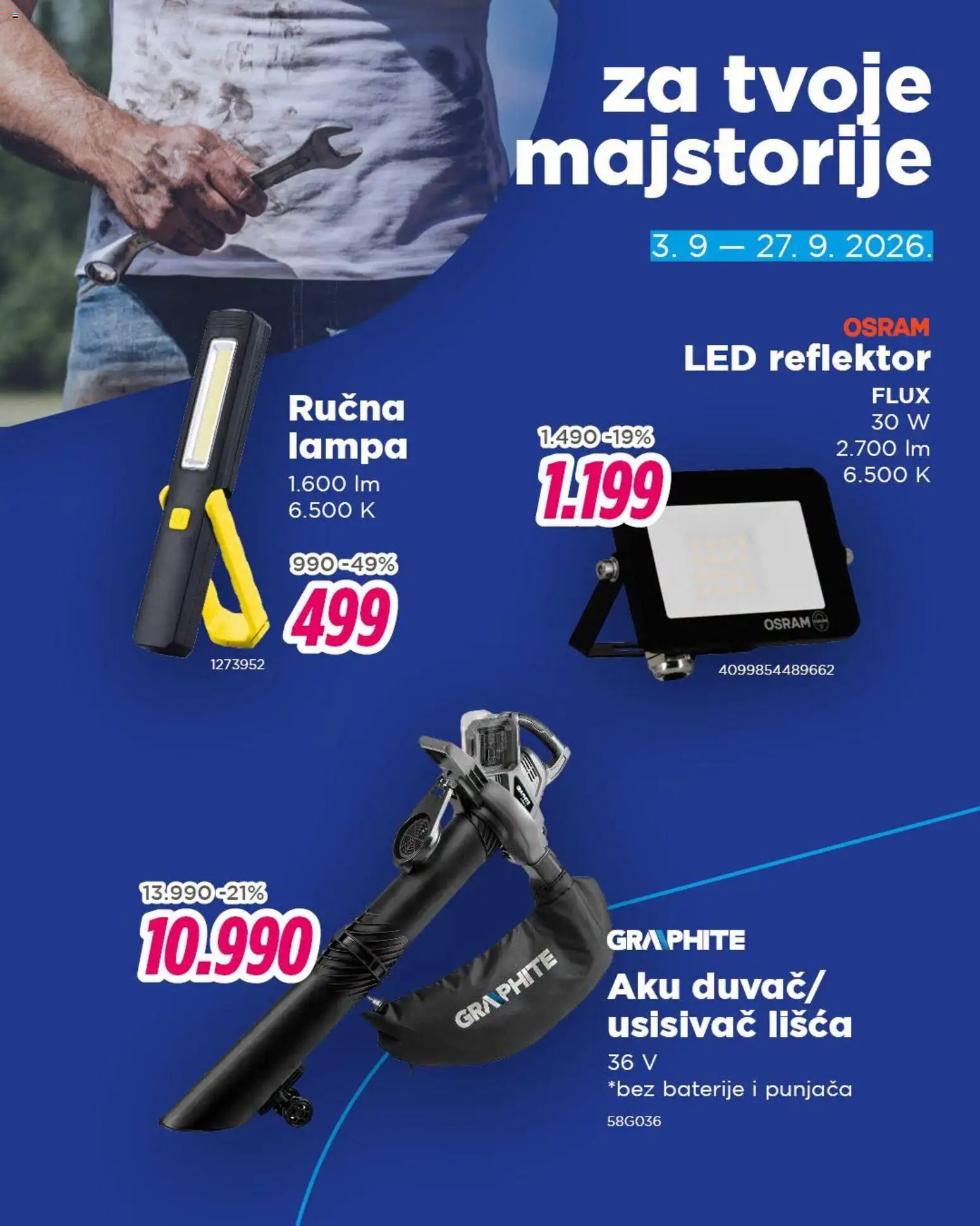 Okov katalog - važi od 03.09.2026 | Strana: 5 | Proizvode: Usisivač, Lampa, Baterije, Reflektor