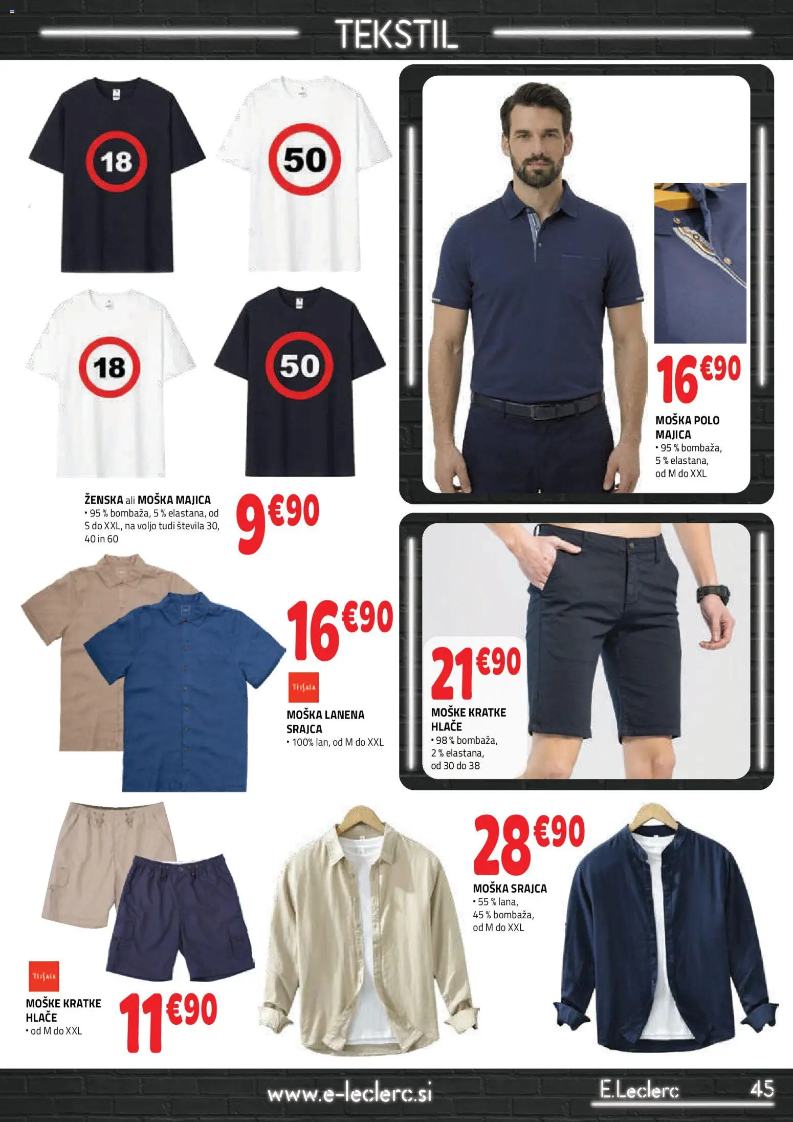 Novi E.leclerc katalog ponudbe – veljaven od 13.05.2026 | Stran: 5 | Izdelki: Srajca, Majica, Hlace