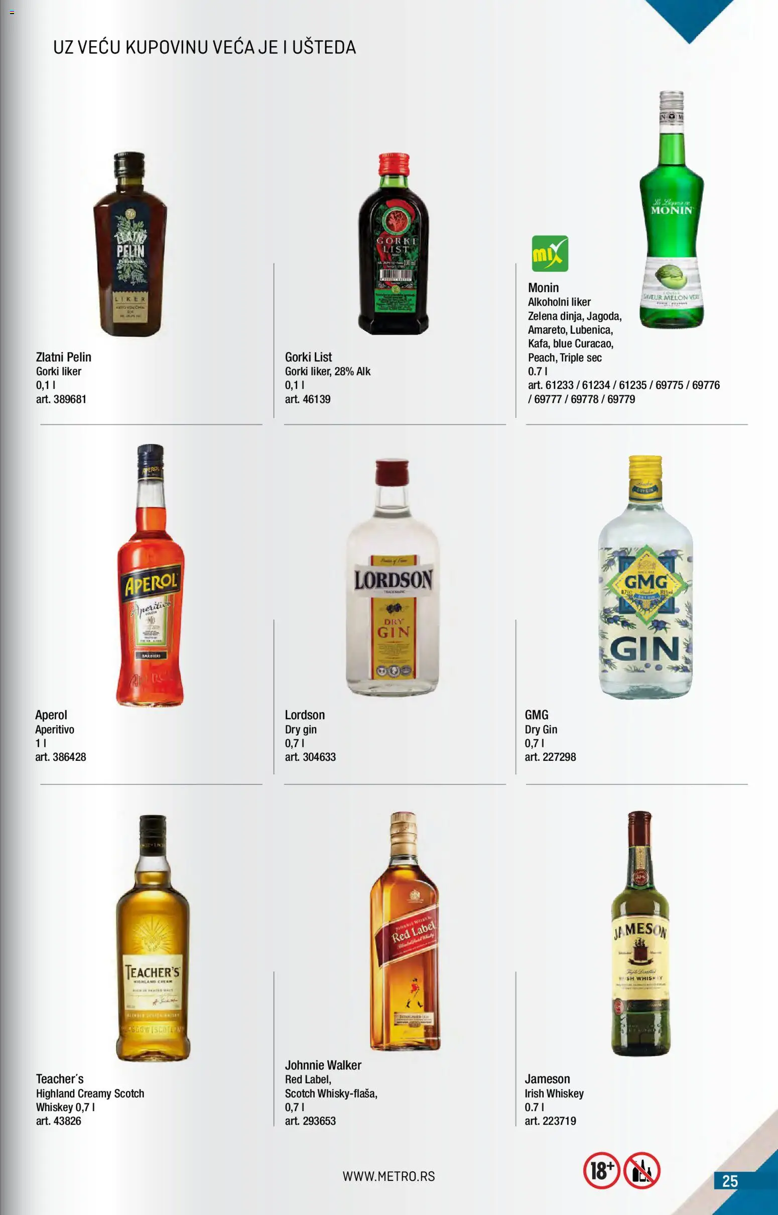Metro katalog - važi od 01.06.2026 | Strana: 25 | Proizvode: Liker, Jameson, Dry gin, Gin