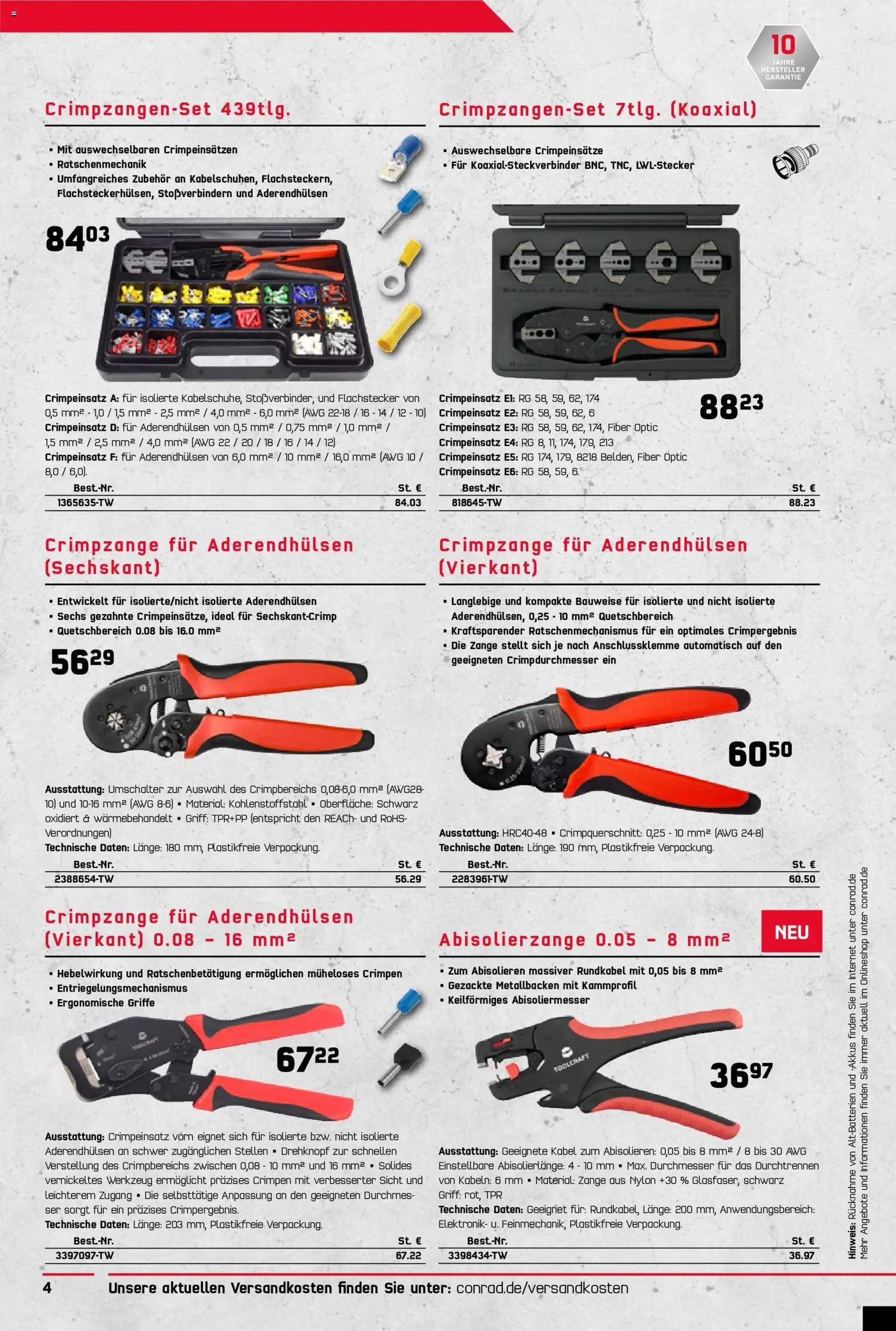 Conrad Toolcraft Katalog – gültig ab 07.09.2026 | Seite: 4 | Produkte: Kabel