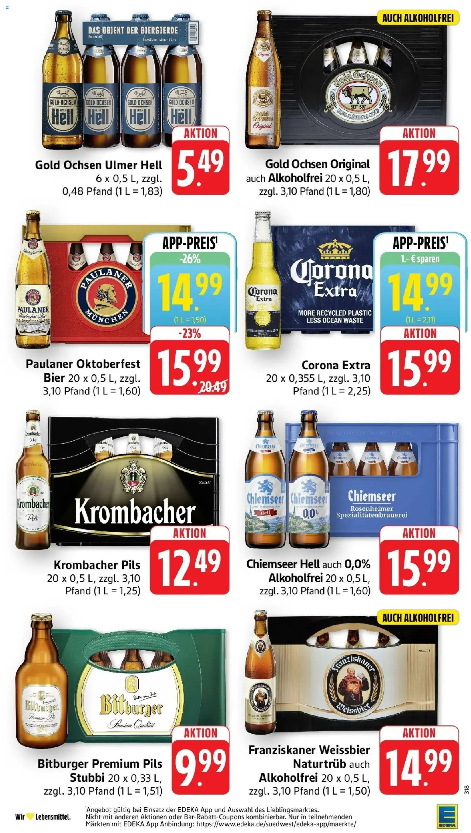 Edeka Prospekt Göppingen-Ursenwang (ab 14.09.2026) » Angebote Online | Seite: 21 | Produkte: Franziskaner, Bier, Krombacher, Paulaner