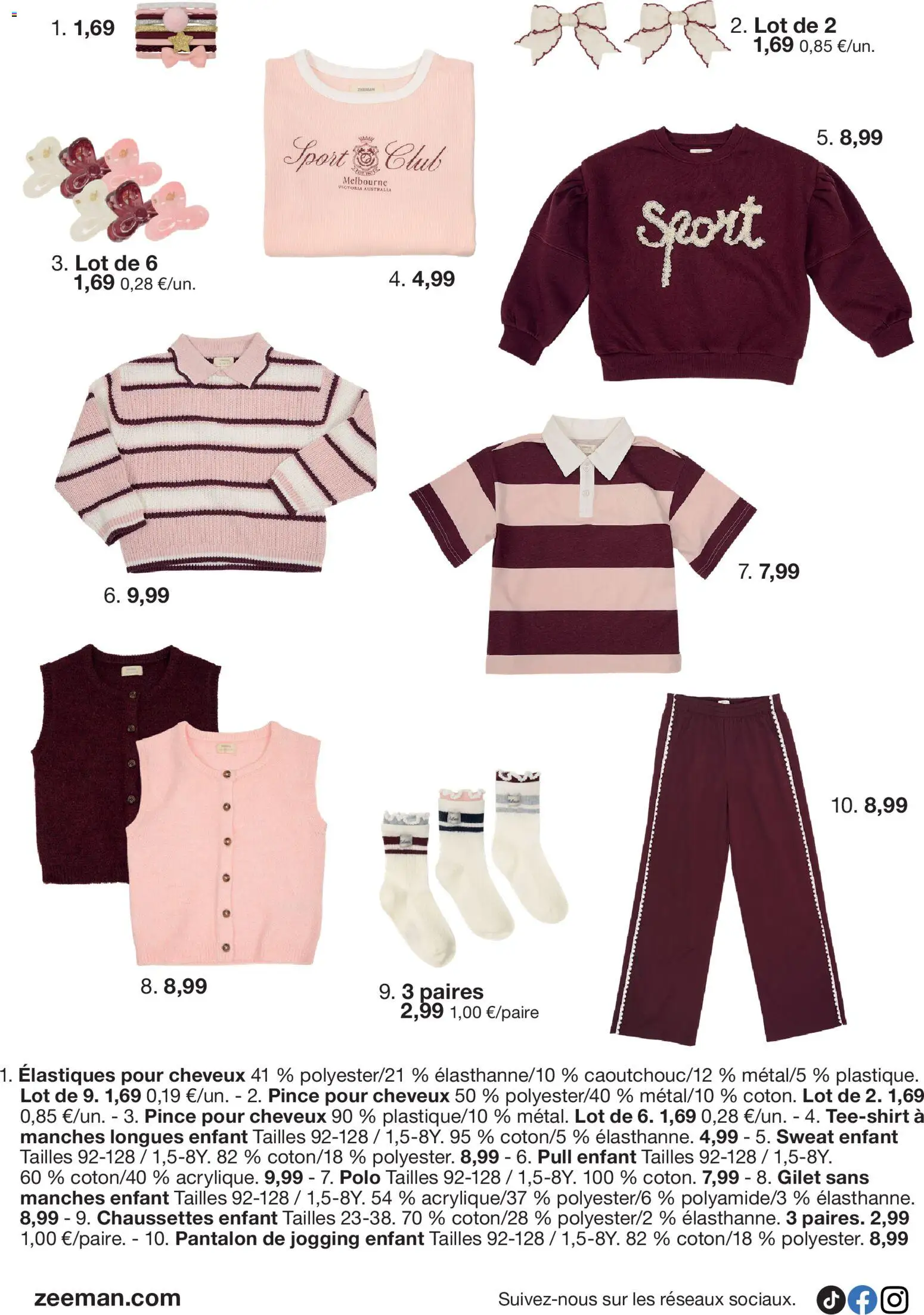 {H1} | Page: 5 | Produits: Élastiques, Pull, Pantalon, Chaussettes enfant