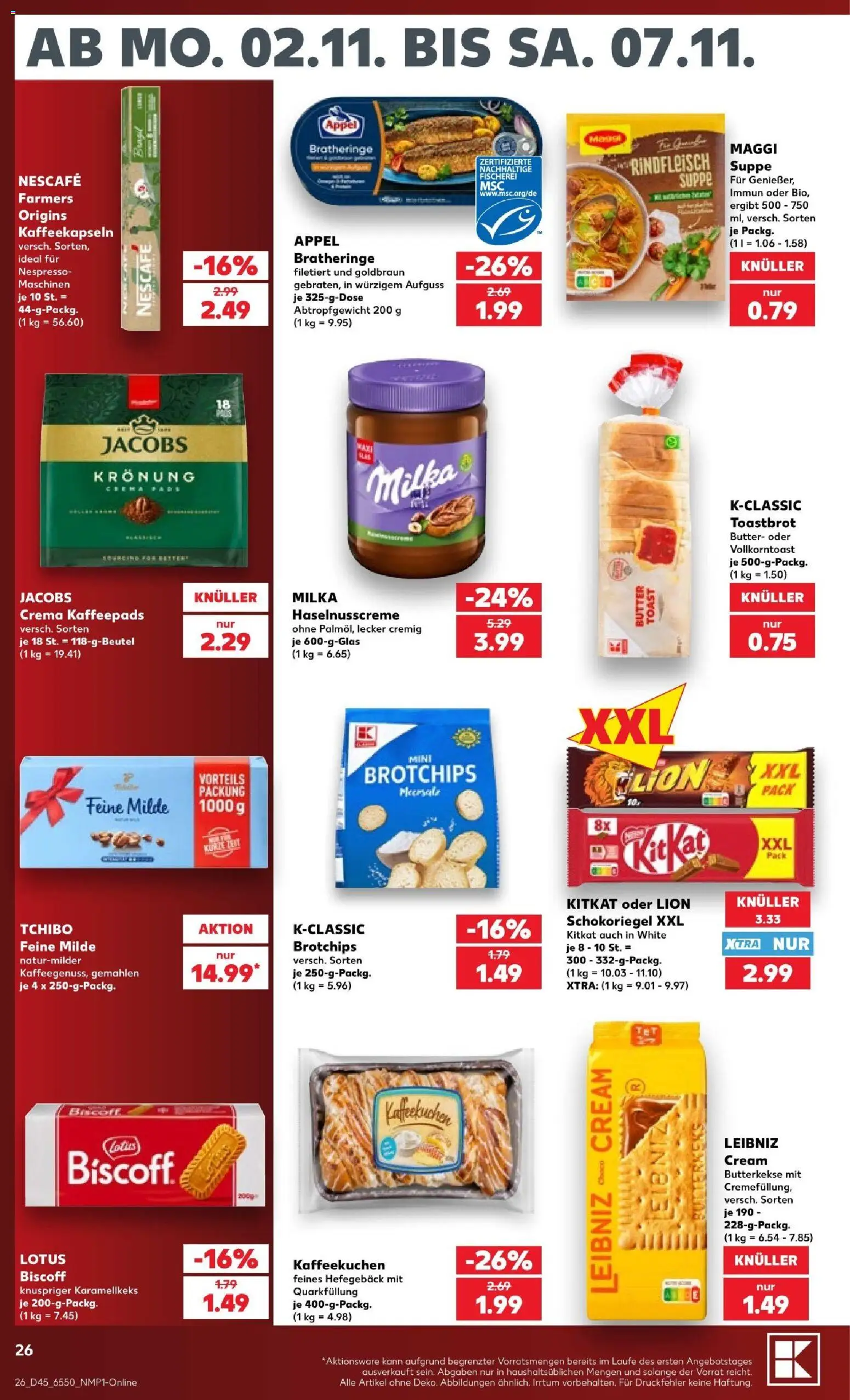 Kaufland Prospekt Hamburg – gültig ab 31.10.2026 | Seite: 26 | Produkte: Butter, Milka, Butterkekse, Kaki