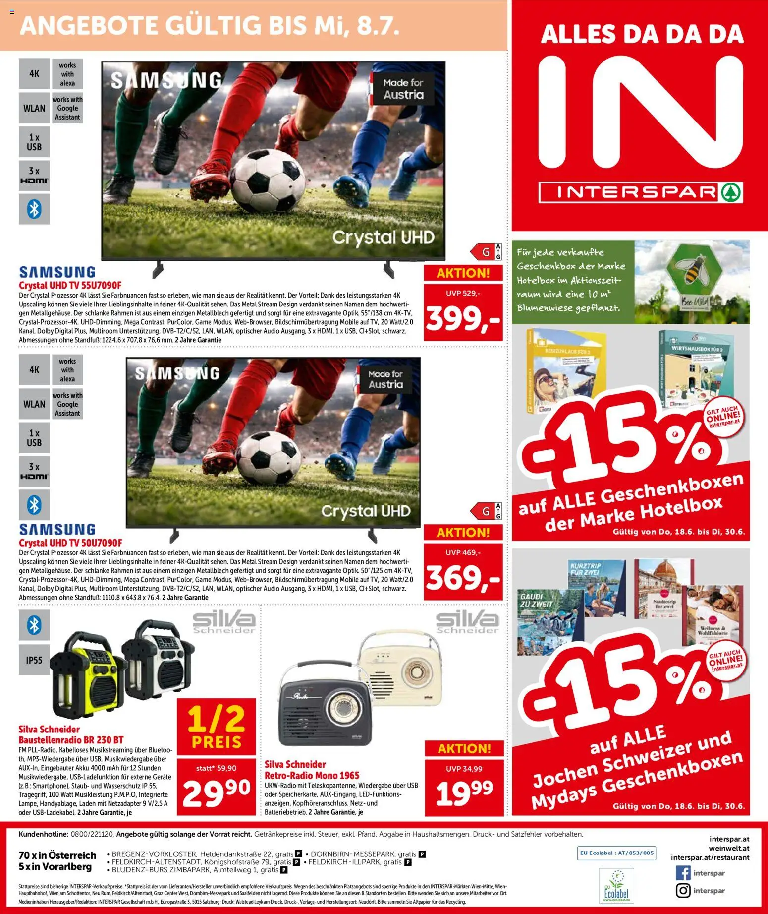Interspar Flugblatt - Vorarlberg gültig ab 18.06.2026 | Seite: 20 | Produkte: TV, Audio, USB, Samsung
