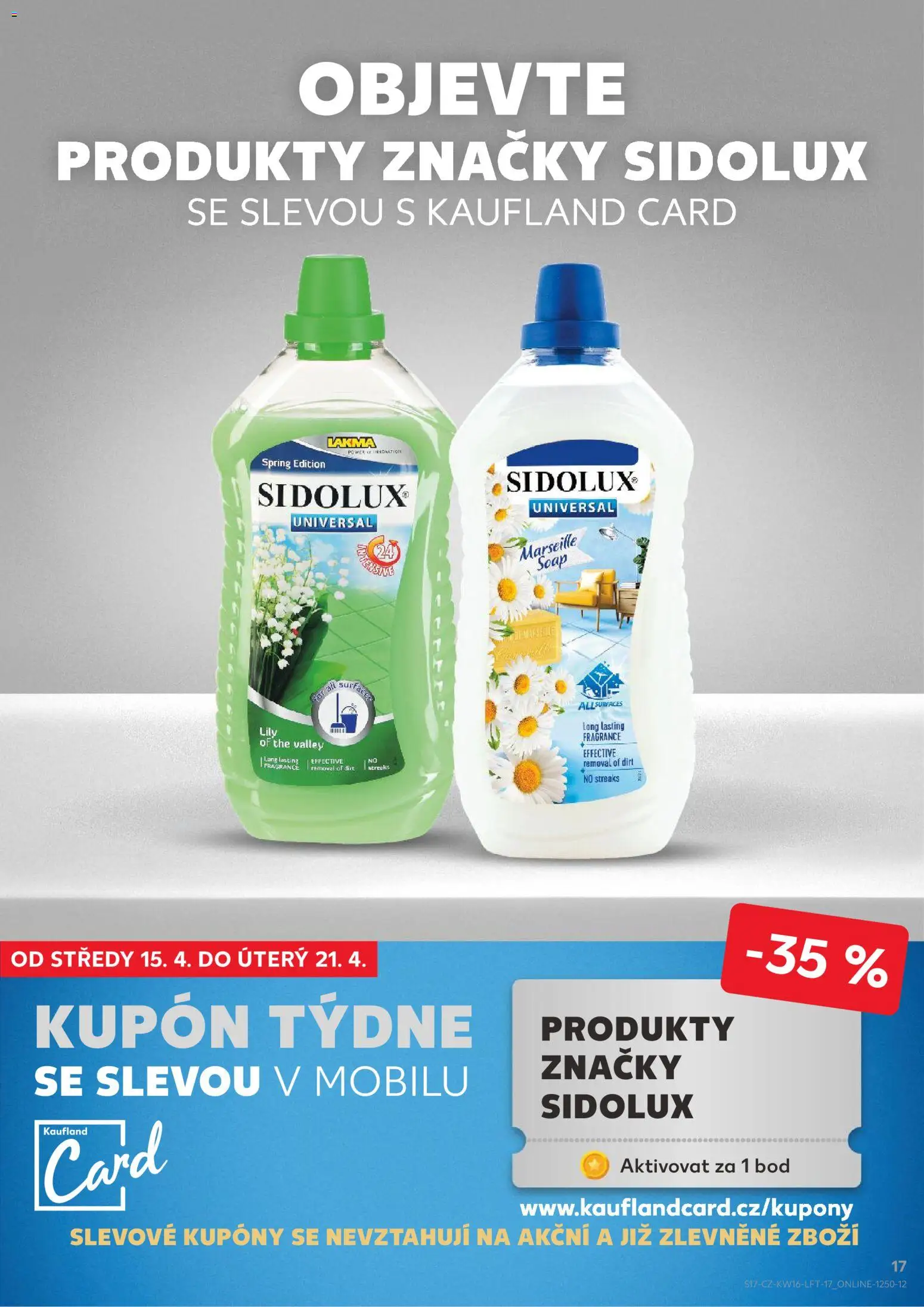 Kaufland leták - Brno od 15.04.2026 | Strana: 17 | Produkty: Čistící prostředek, Sidolux