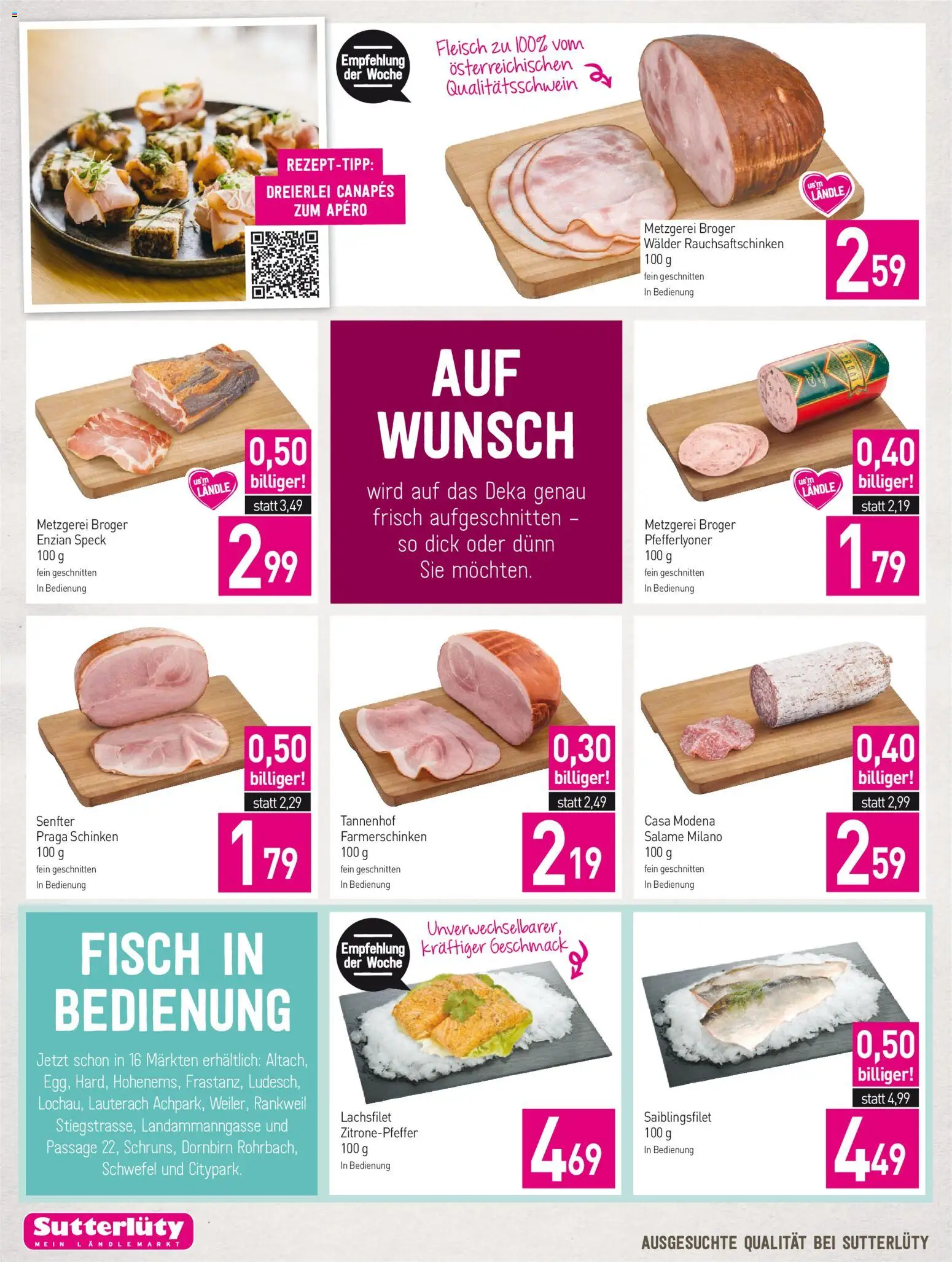 Sutterlüty Flugblatt gültig ab 23.07.2026 | Seite: 8 | Produkte: Schinken, Fisch