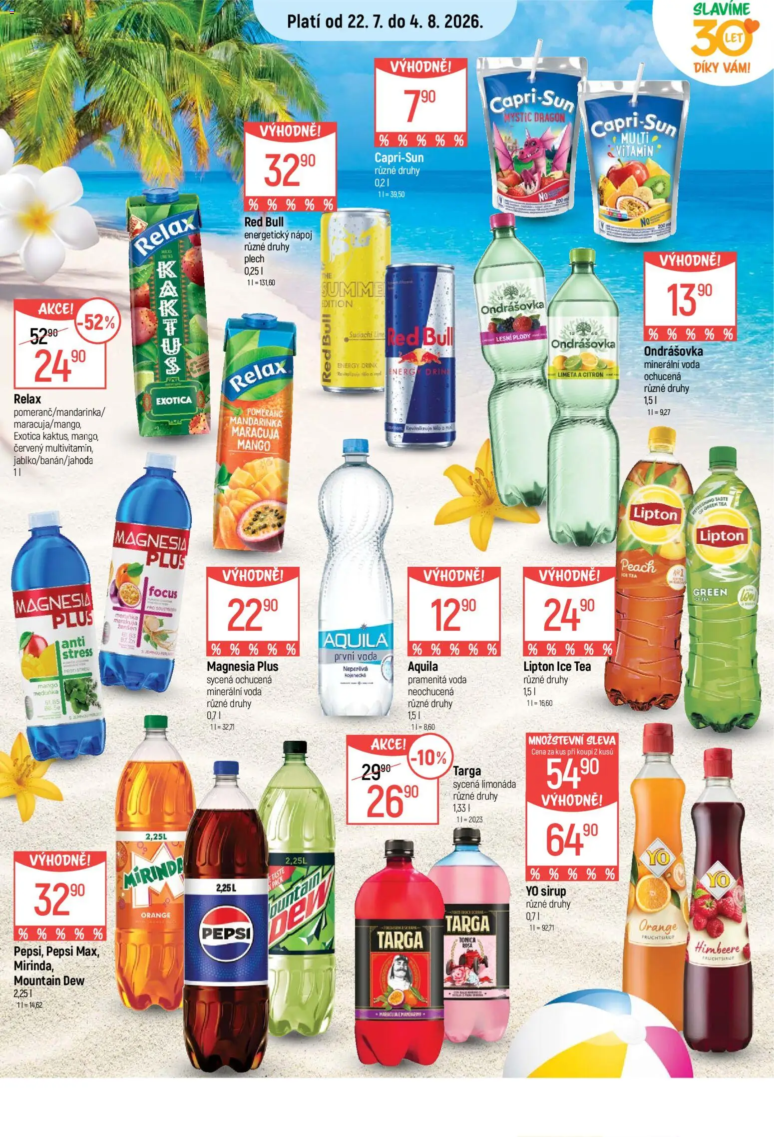 Globus leták od 22.07.2026 | Strana: 18 | Produkty: Energetický nápoj, Yo sirup, Mirinda, Marakuja