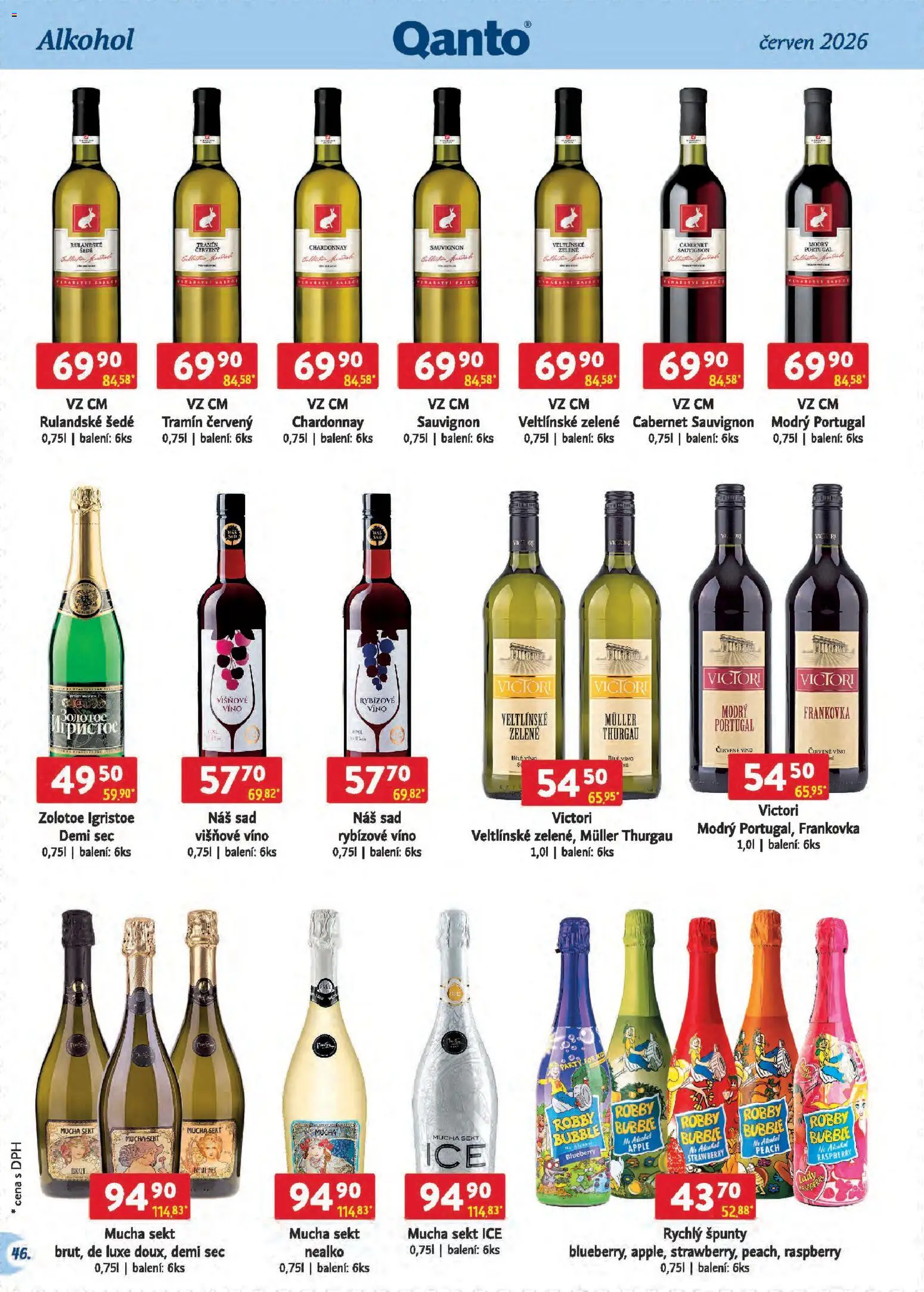 Astur & Qanto leták - Velkoobchod 06/2026 od 01.06.2026 | Strana: 46 | Produkty: Víno, Sekt, Červené víno, Cabernet Sauvignon