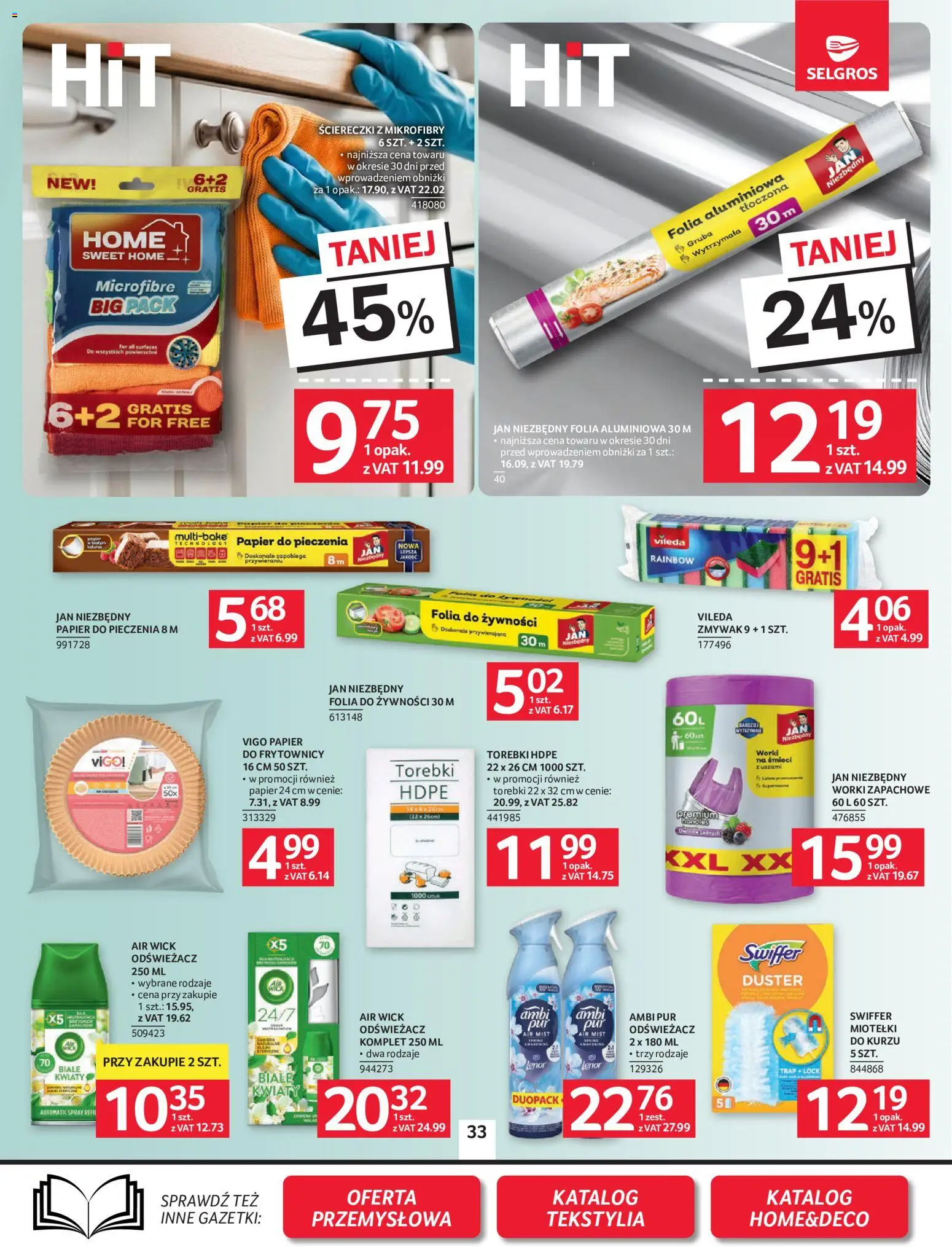 Selgros cash&carry gazetka od 24.09.2026 | Strona: 30 | Produkty: Folia aluminiowa, Air Wick, Vileda, Kwiaty