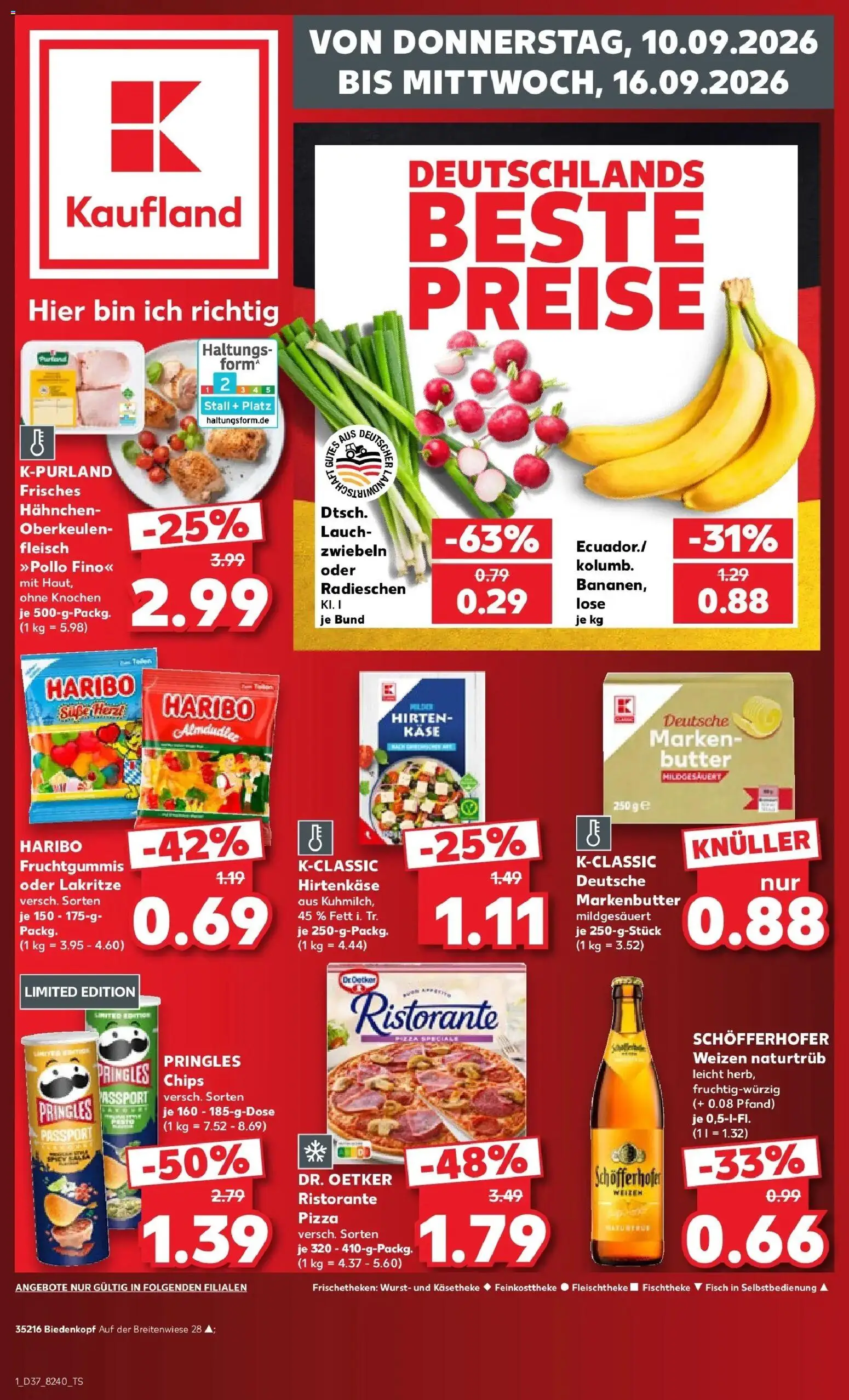 Prospekt Kaufland ab 10.09.2026 » Angebote Online zum Blättern | Seite: 1 | Produkte: Hahnchen, Zwiebeln, Wurst, Fleisch