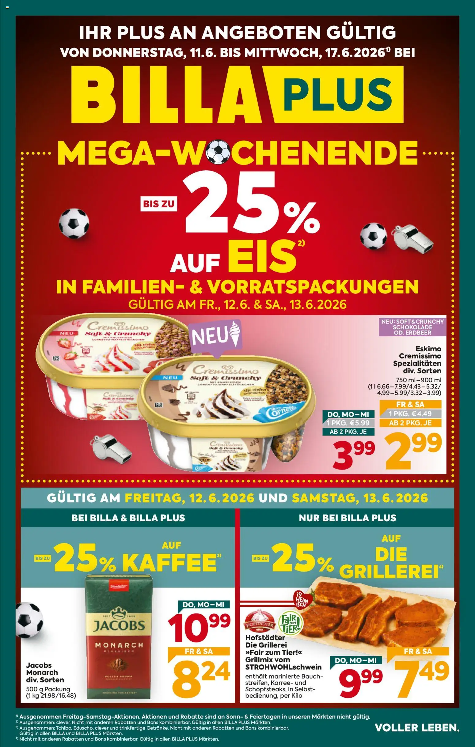 Billa Plus Flugblatt gültig ab 11.06.2026 | Seite: 1 | Produkte: Kaffee, Schokolade