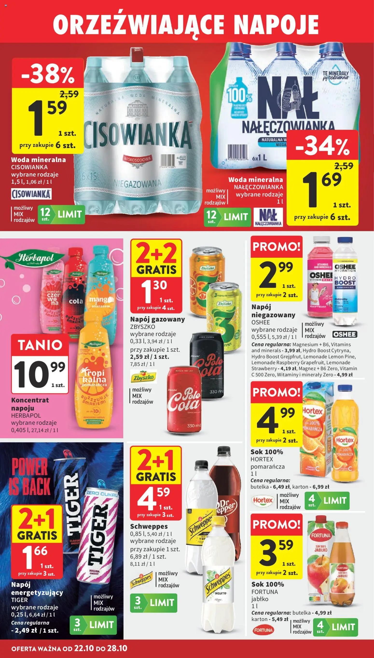 Intermarche gazetka od 22.10.2026 | Strona: 30 | Produkty: Mojito, Oshee, Sok, Woda