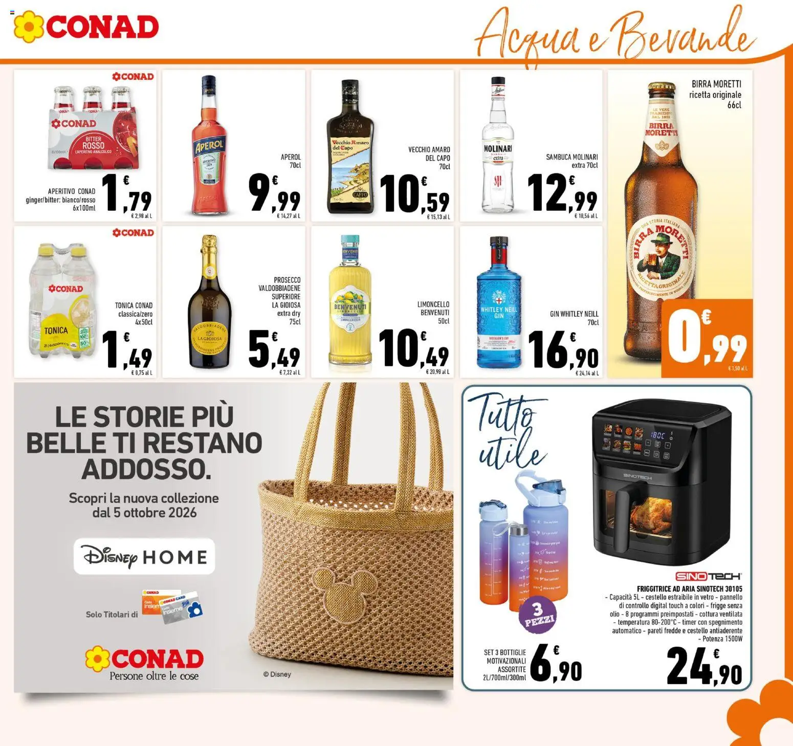 Volantino Conad del 23/09/2026 | Pagina: 17 | Prodotti: Friggitrice ad aria, Birra, Acqua, Aperol
