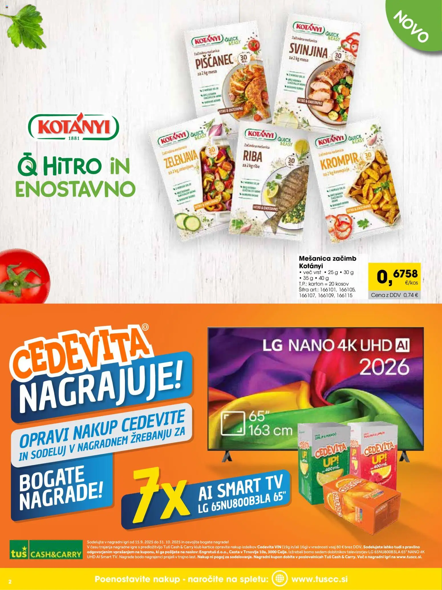 Novi Tuš katalog ponudbe – veljaven od 01.10.2026 | Stran: 2 | Izdelki: Tv, Riba, Krompir, Zelenjava