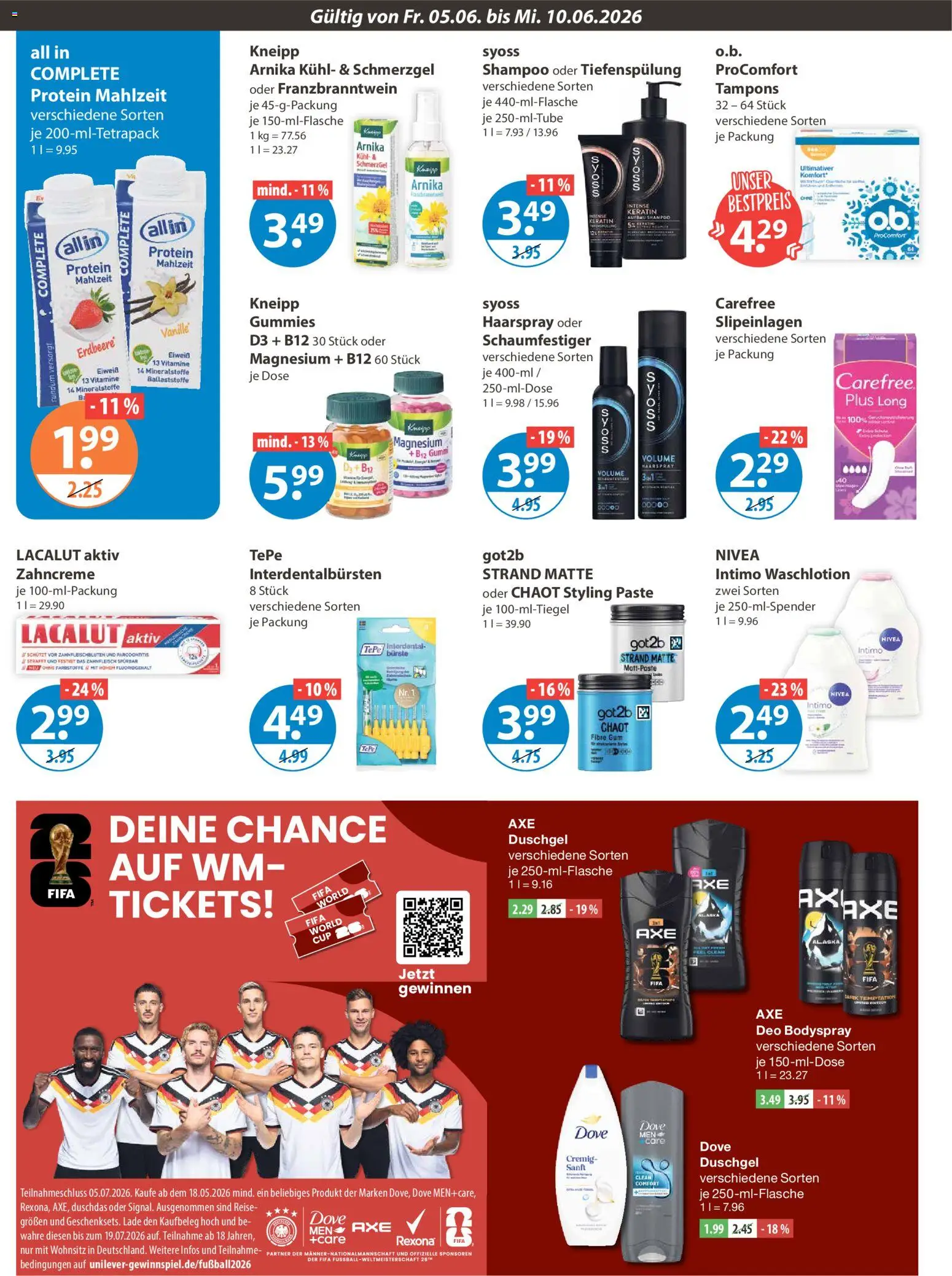 V-Markt Angebote – gültig ab 05.06.2026 | Seite: 10 | Produkte: Shampoo, Haarspray, Bürste, Duschdas