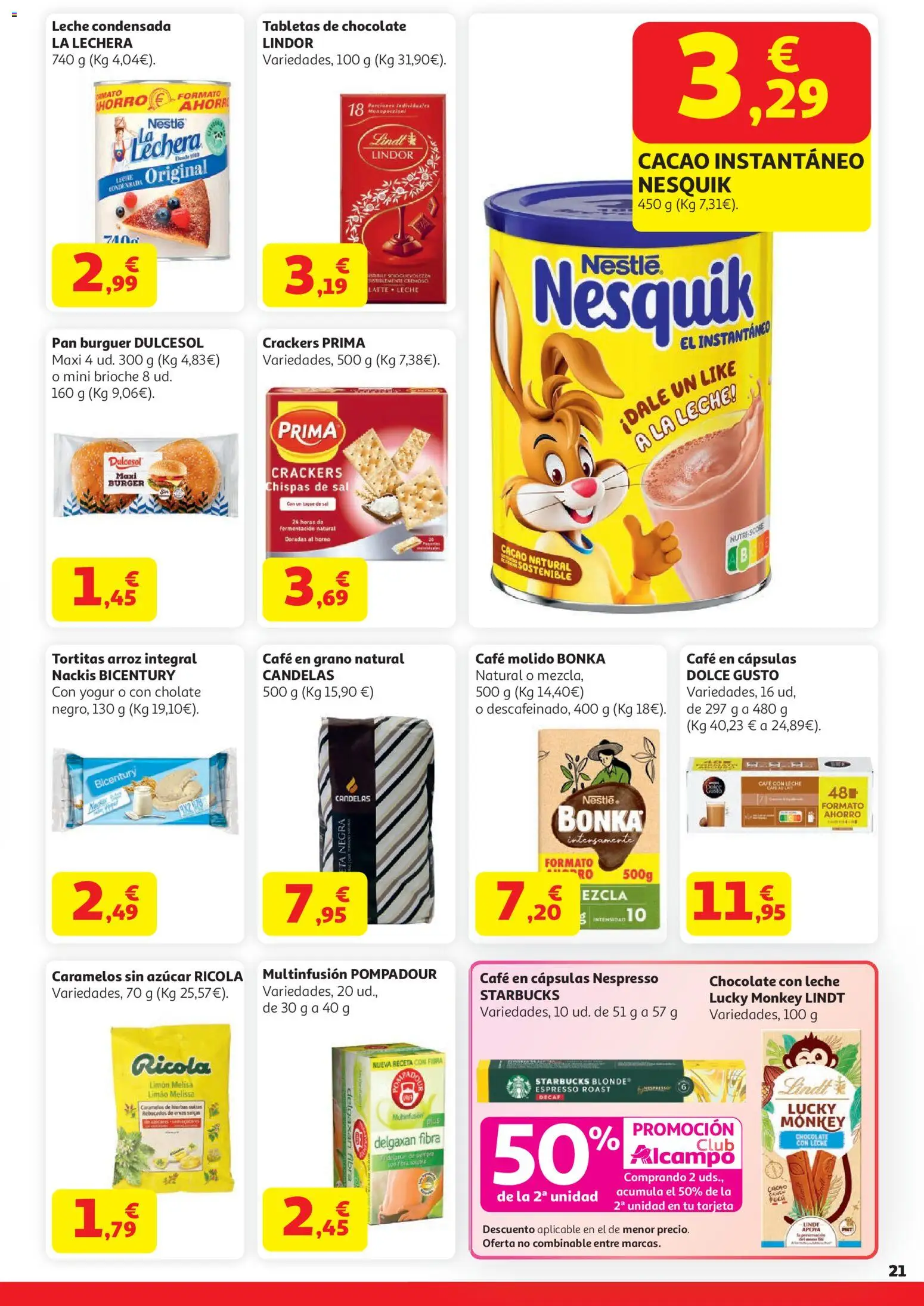Alcampo  HG General Cat │ válido desde el 07.04.2026 | Página: 21 | Productos: Κεραία, Cacao instantáneo, Chocolate con leche, Φρυγανιές σικάλεως