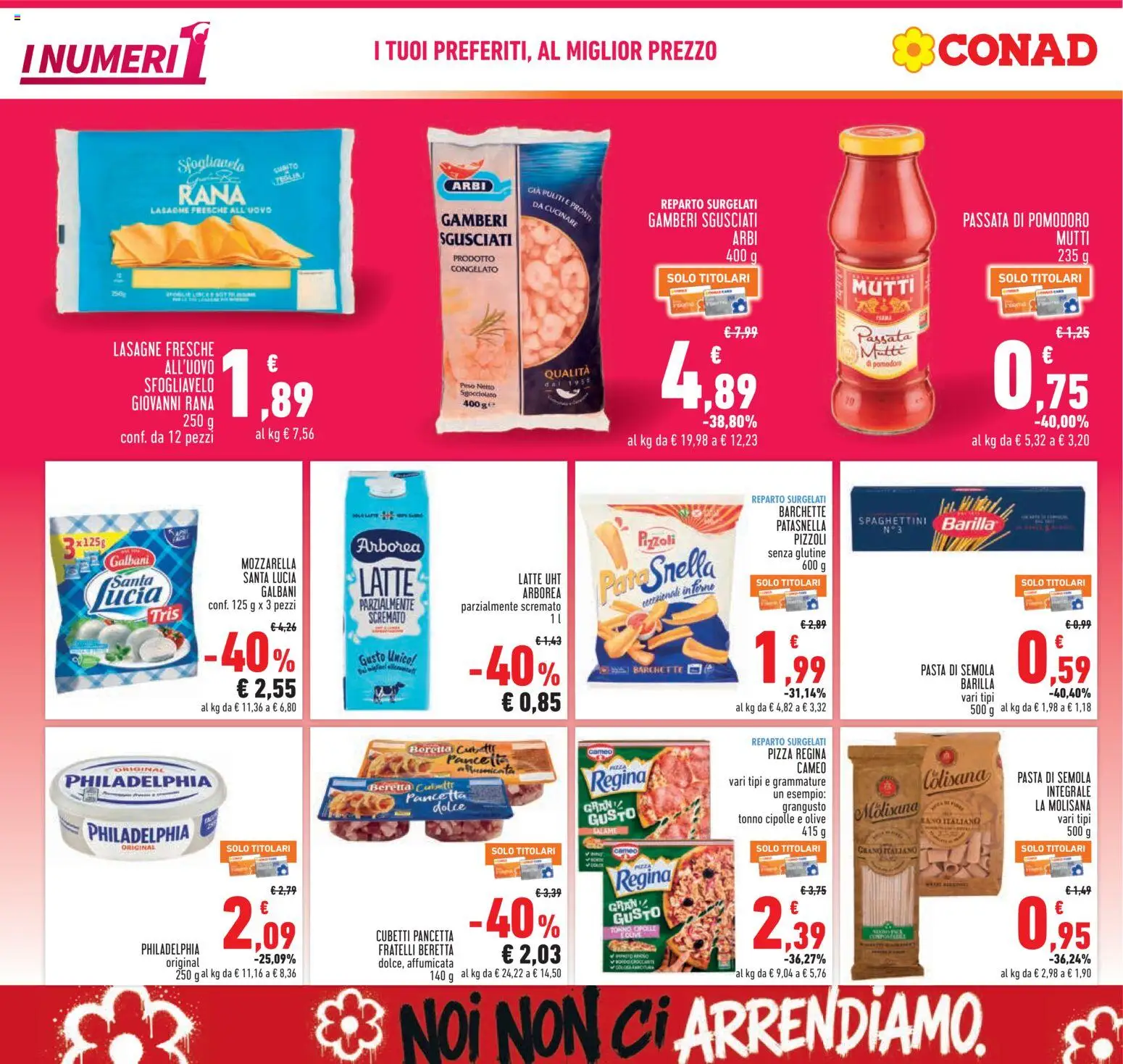 Volantino Conad del 22/10/2026 | Pagina: 2 | Prodotti: Lasagna, Tonno, Semola, Lasagne