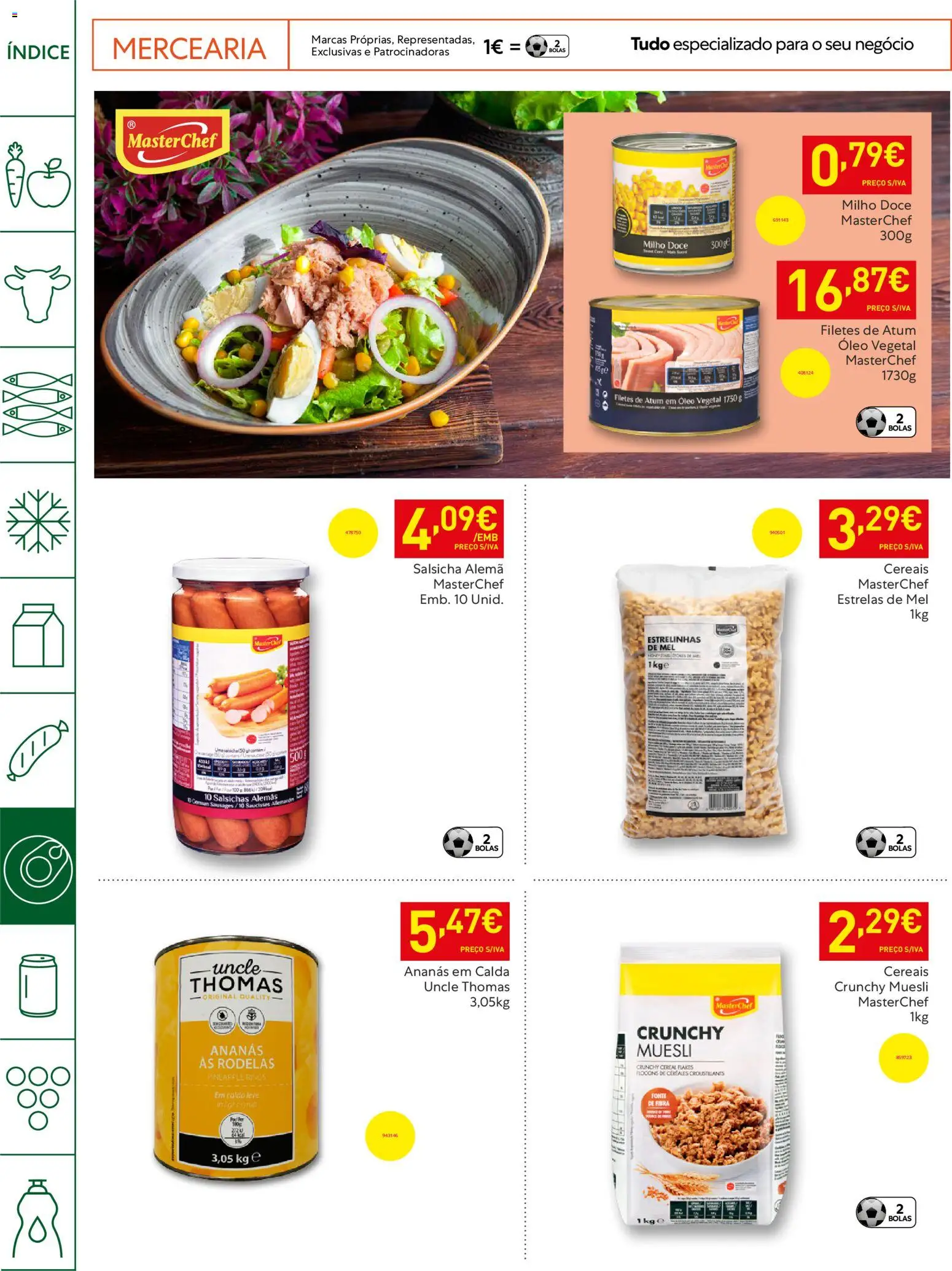 Recheio - Horeca Bons Negócios Madeira │ válido de 14.04.2026 | Página: 18 | Produtos: Atum, Salsicha, Óleo, Mel
