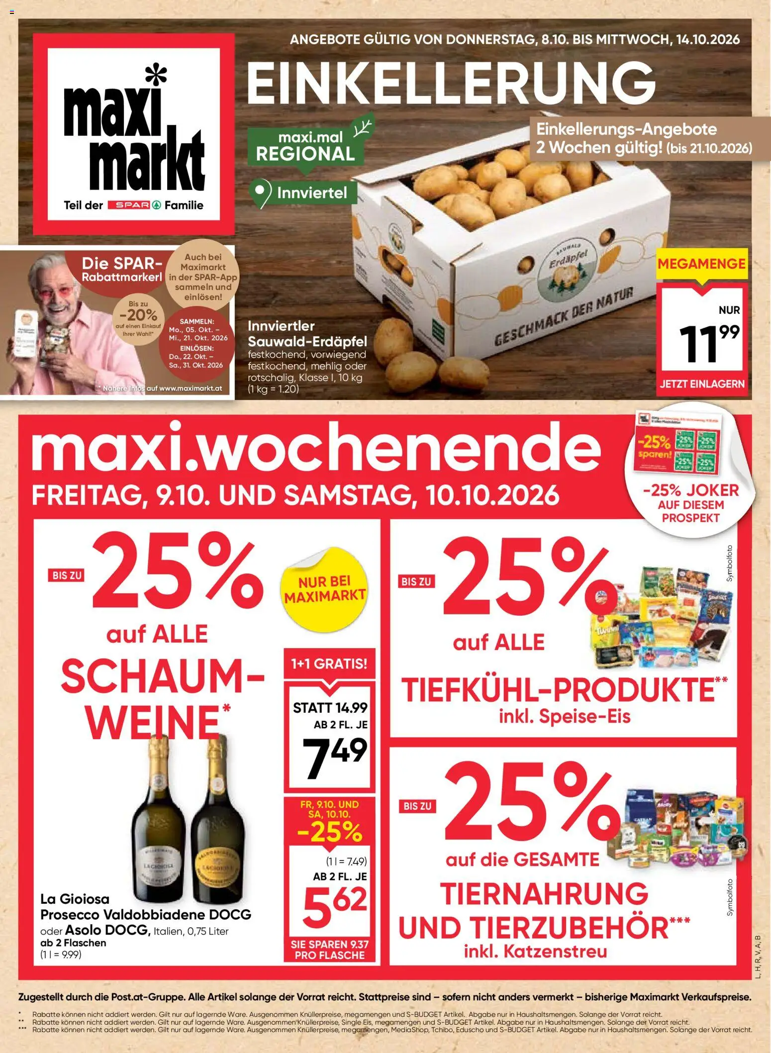 Maximarkt Flugblatt gültig ab 08.10.2026 | Seite: 1 | Produkte: Prosecco