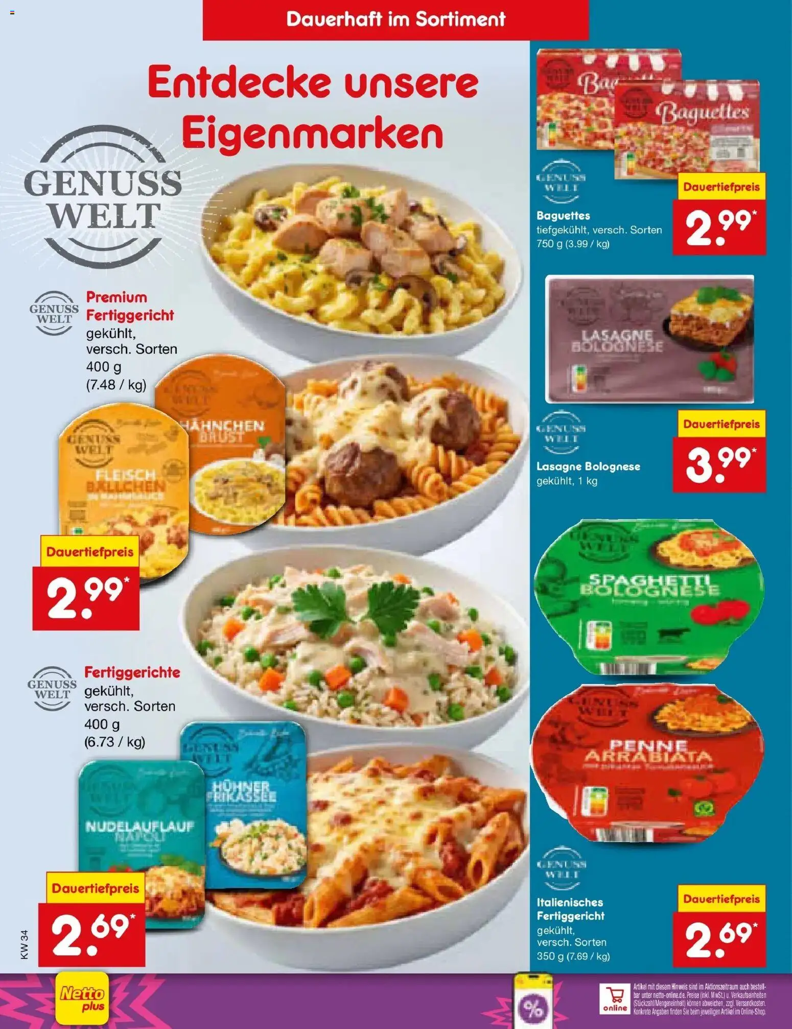 Netto Marken-Discount Prospekt Hamburg – gültig ab 17.08.2026 | Seite: 58 | Produkte: Hahnchen, Lasagne, Fertiggerichte, Fleisch
