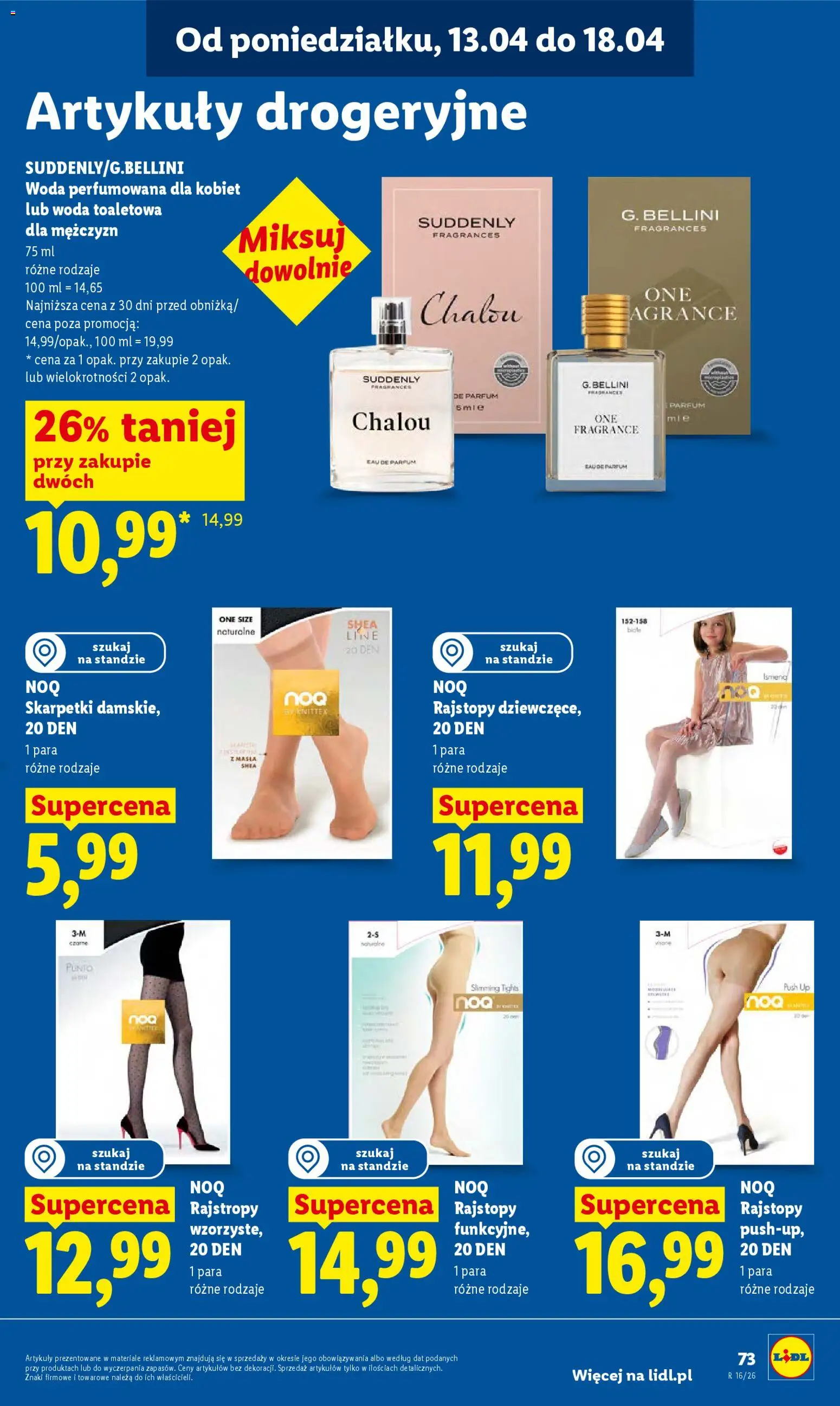 Lidl gazetka od 13.04.2026 | Strona: 79 | Produkty: Rajstopy, Skarpetki, Woda toaletowa, Woda