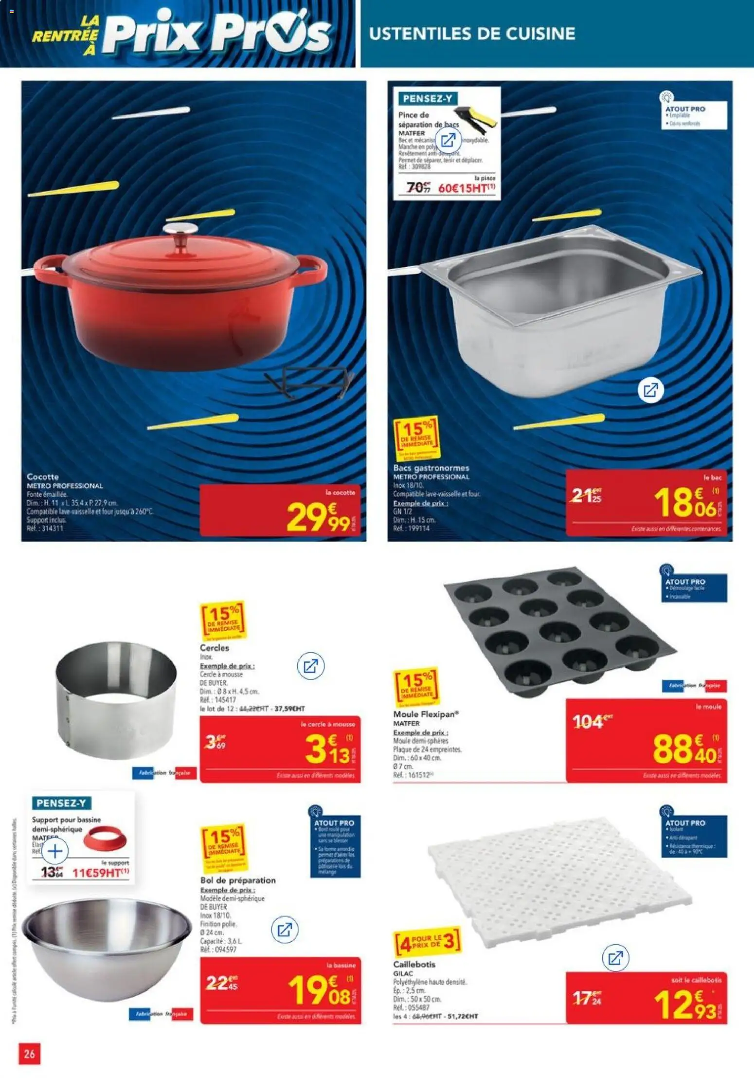 {H1} | Page: 26 | Produits: Bassine, Four, Bol, Pince
