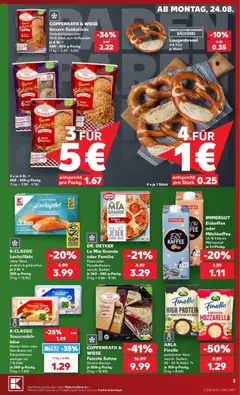 Kaufland Prospekt Berlin ab 24.08.2026 gültig | Seite: 3 | Produkte: Bäckerei, Käse, Pizza, Sahne