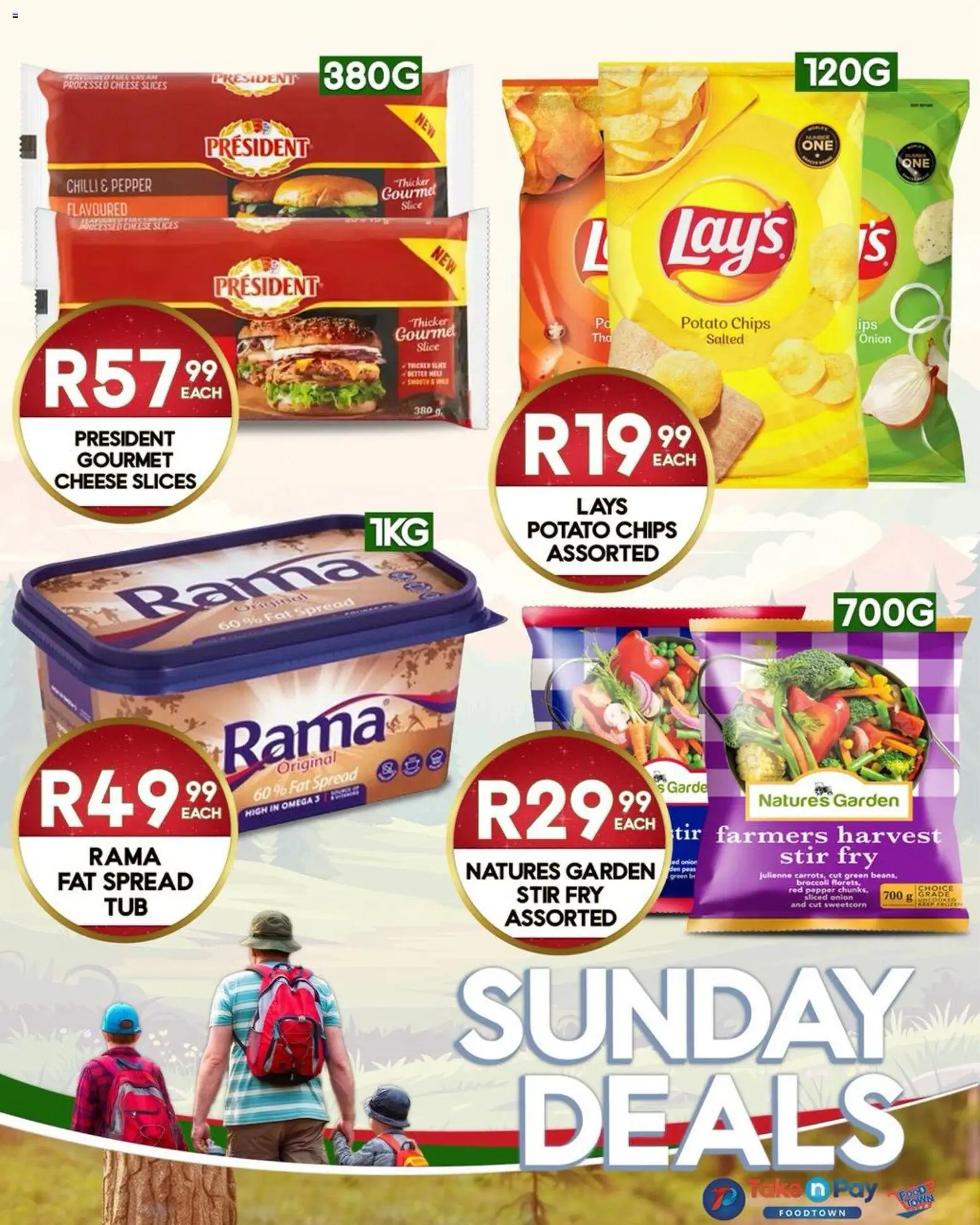 New Take n Pay catalogue – valid from 24.05.2026 | Page: 4 | Products: Cheese, Chips, Fat spread, Pepper